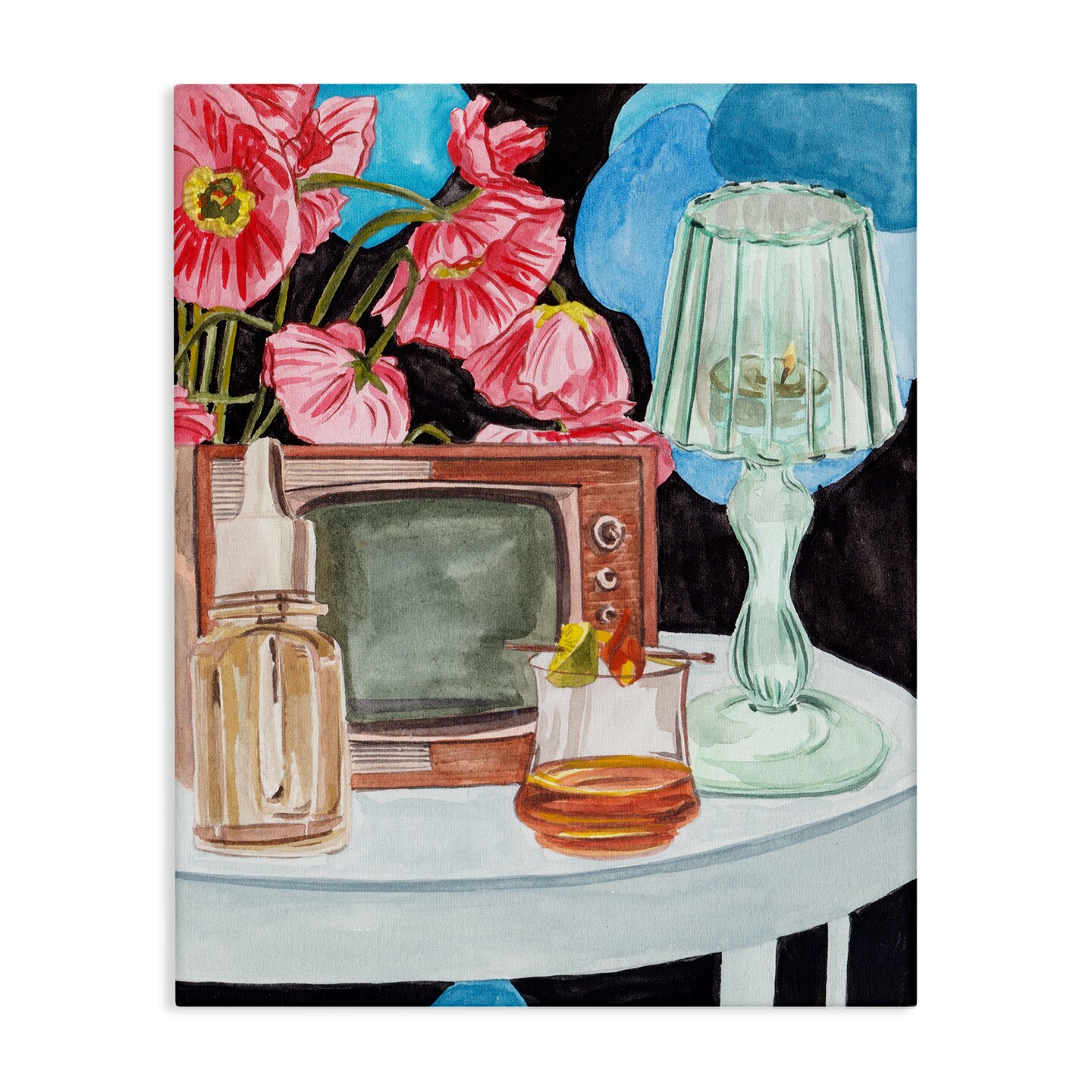 Stupell Industries Retro Glow Nightstand Canvas By Melissa Wang