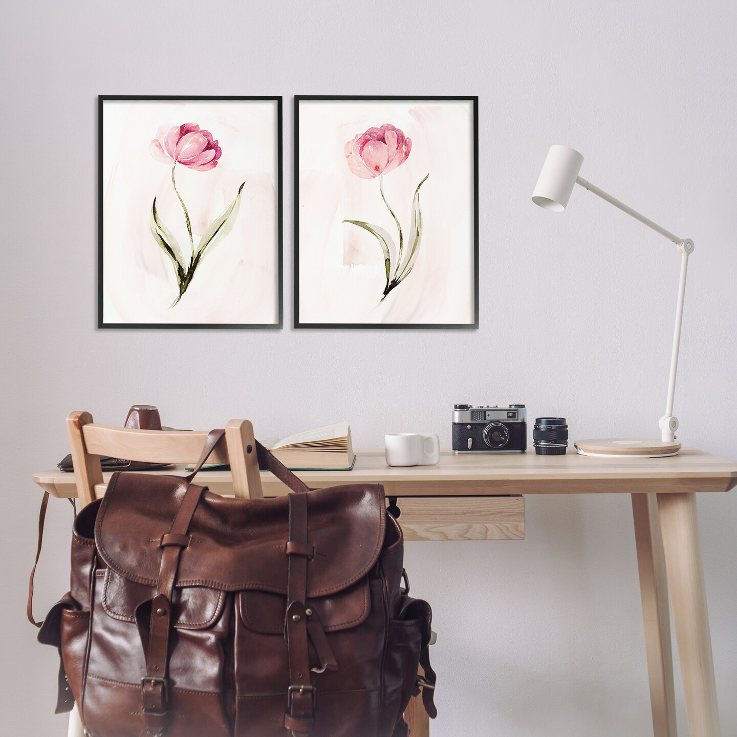 Stupell Industries Vivid Pink Budding Bloom 2pc Framed Giclee Set By Kristen Brockmon