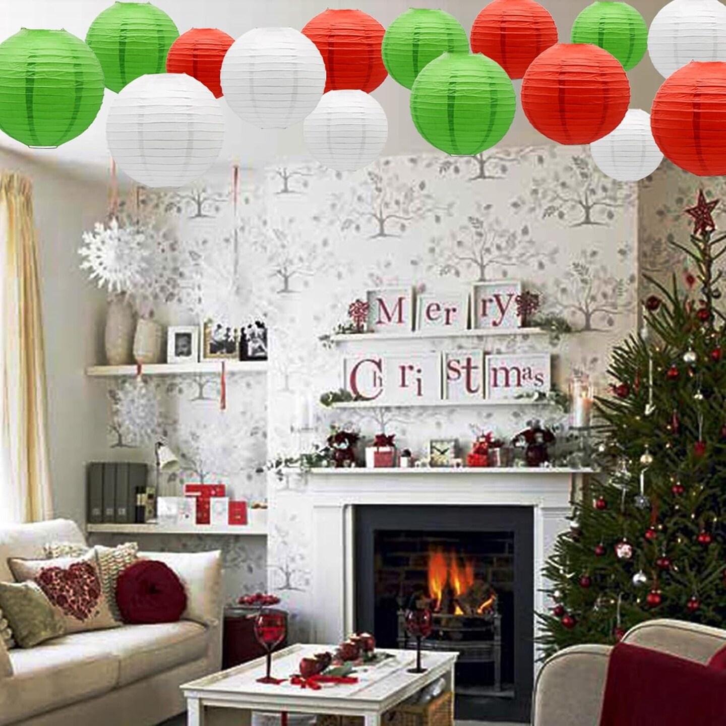 Paper Lanterns Party Decorations Red White Green Patrick's Day Decoration