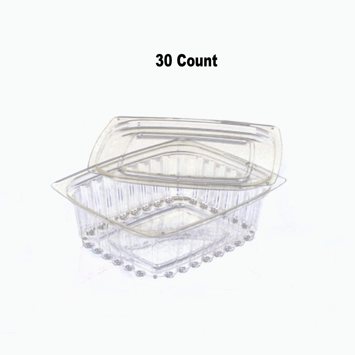 30 Count Sol-Pak Plastic Deli Cups with Lids 16 oz Capacity