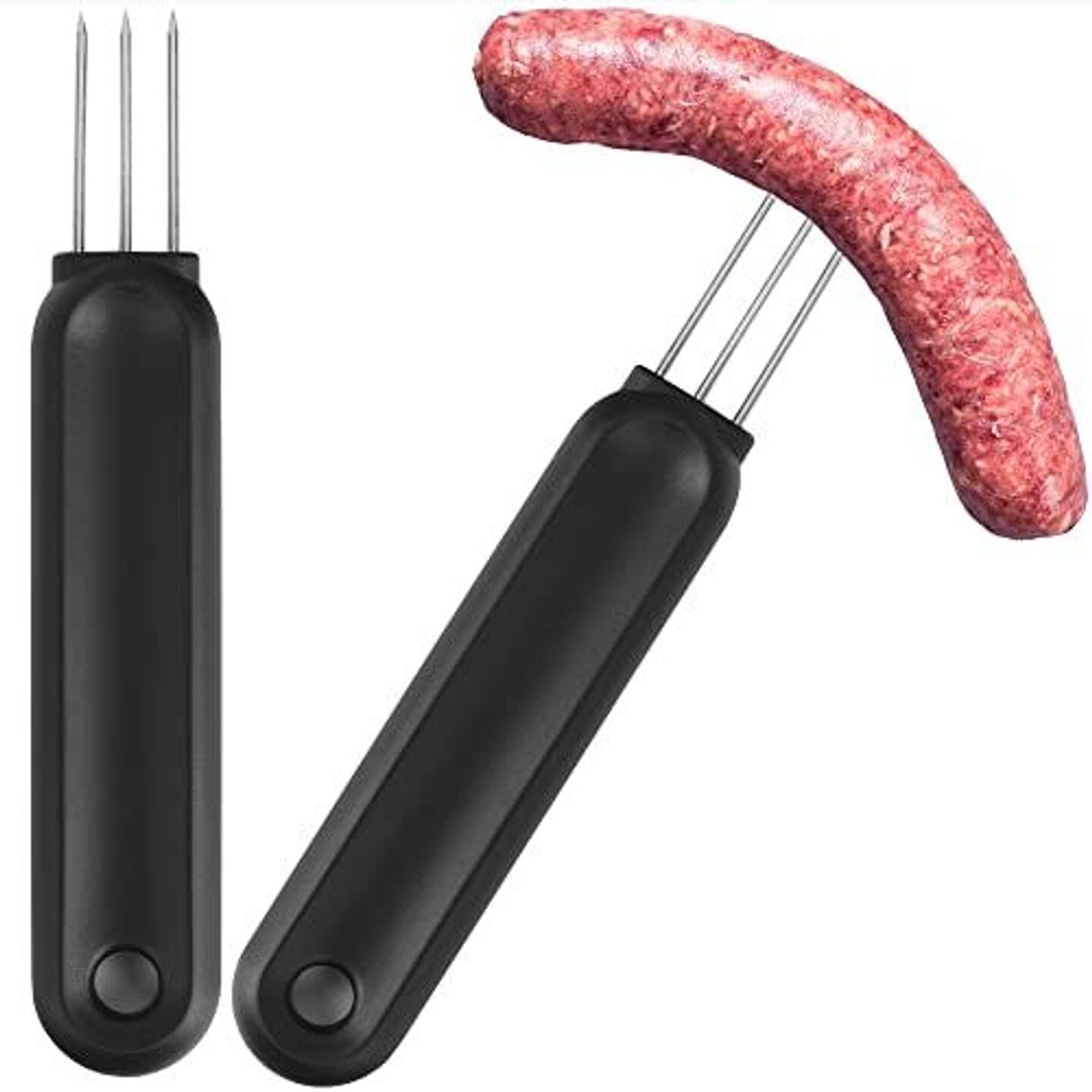 2 Pack Extra Long Sausage Pricker Tool with Storage Pouch - Knife with 3 Tines - Sausage Picker for Sausage Casings - Sausage Making Supplies - Sausage Maker Meat Pricker - 6.5 x 1 Inches