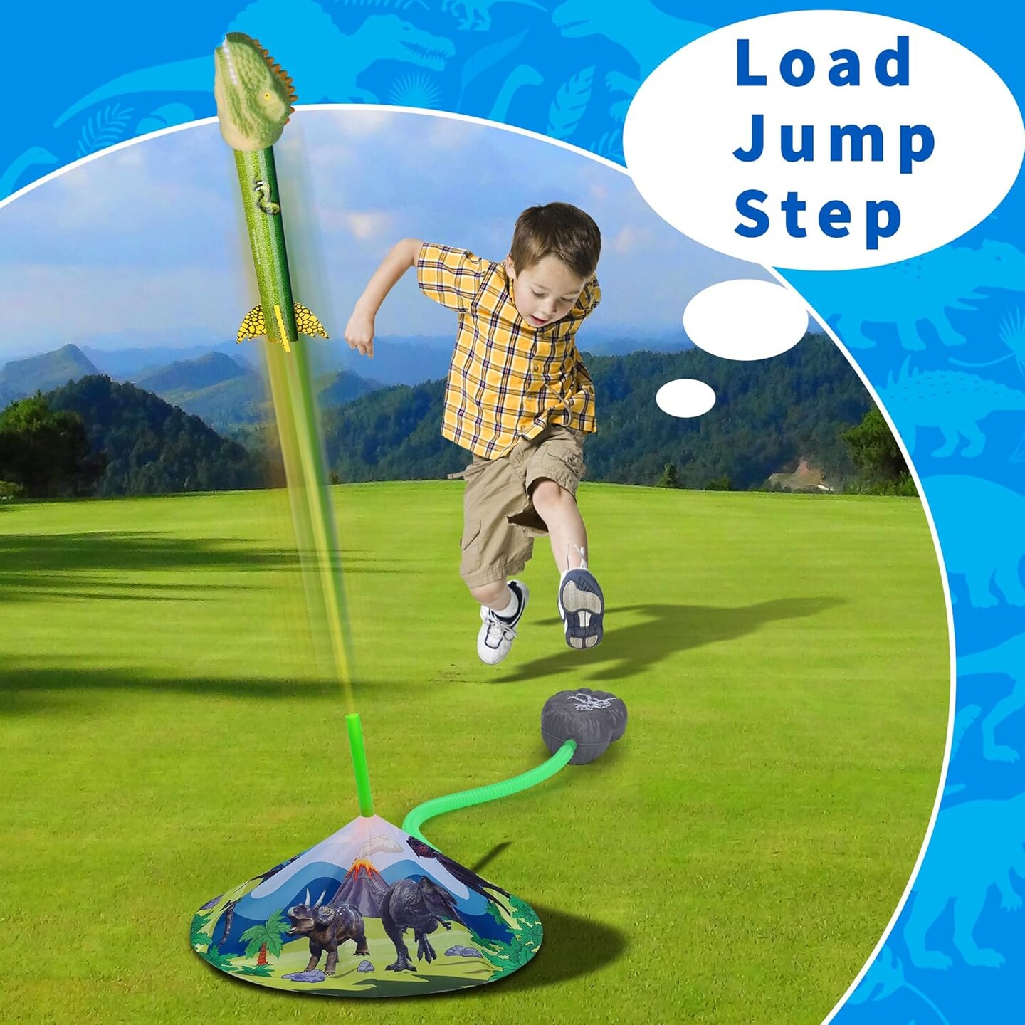 Dinosaur Toy Rocket Launcher for Kids - Launch Up to 100 Ft