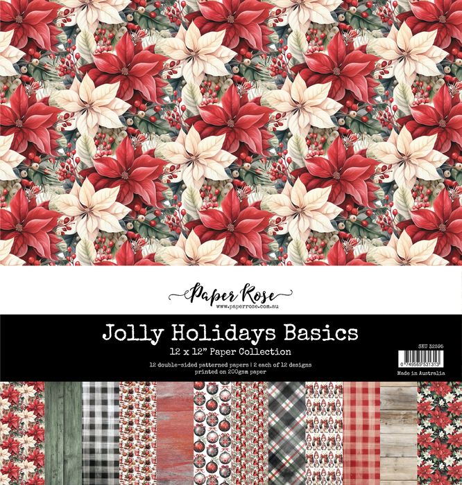 Paper Rose Studio Jolly Holidays Basics 12x12 Paper Collection 32595