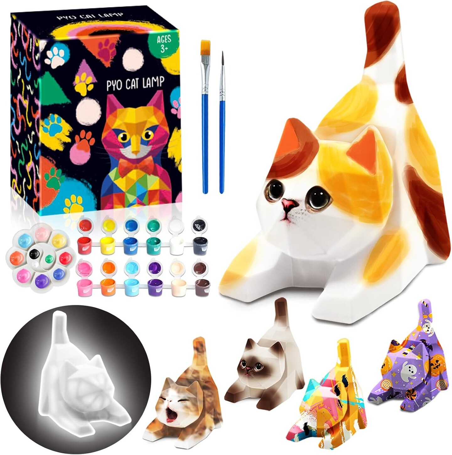 Paint Your Own Cat Lamp Kit