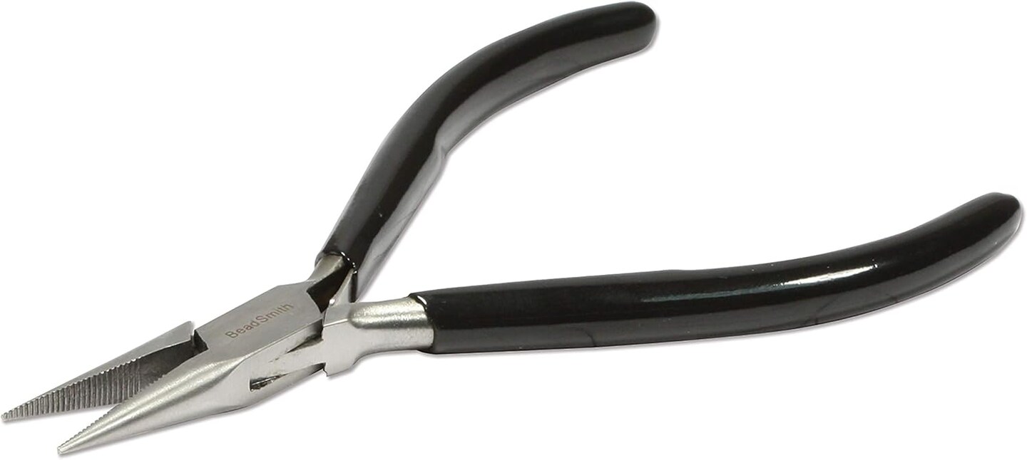 The Beadsmith Chain Nose Pliers – Extra Fine Tips – PVC Grip Handle with Double Leaf Springs – Jewelry Making Tool for Creating Bracelets, Earrings and Necklaces