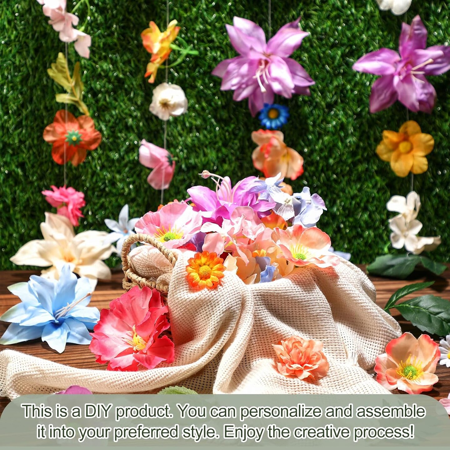 124 Pcs DIY 3D Wildflower Leaf Hanging Spring Decor Woodland