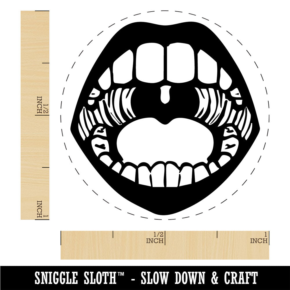 Open Mouth Teeth Lips Tongue Uvula Rubber Stamp for Stamping Crafting Planners