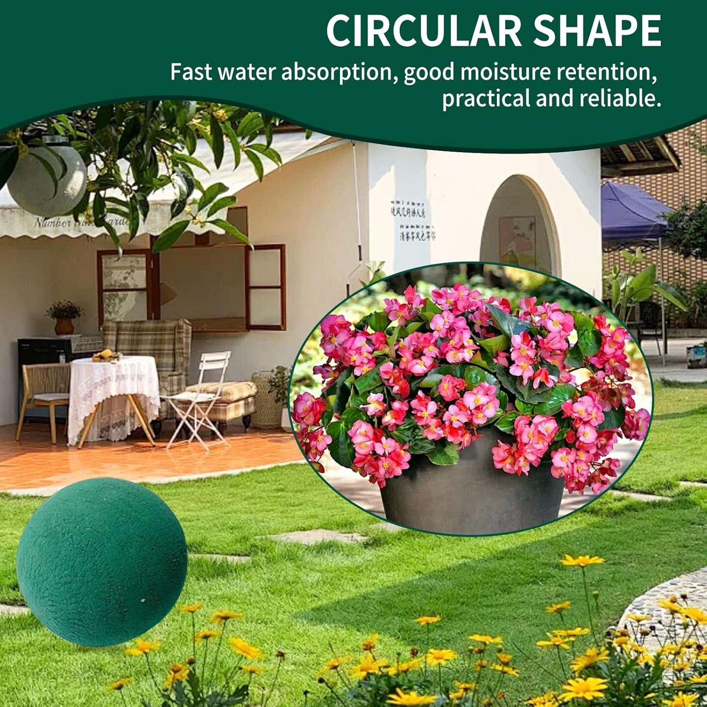 Floral Foam Balls, 2 Pcs 3.54&#x27;&#x27; Flower Foam