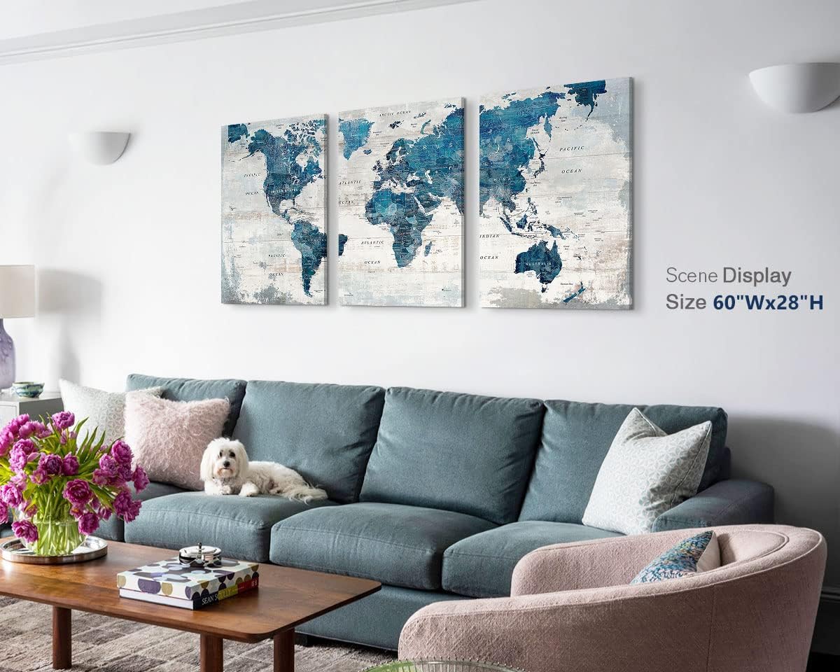 Canvas Wall Art Bedroom Wall Decor Blue Pictures