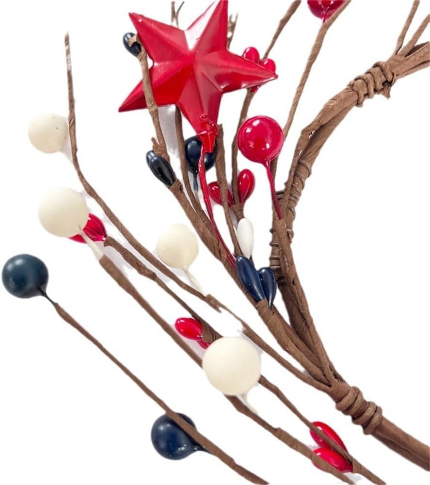 2 Pcs 9&#x22; Patriotic Candle Rings Wreaths (Blue-2pc)