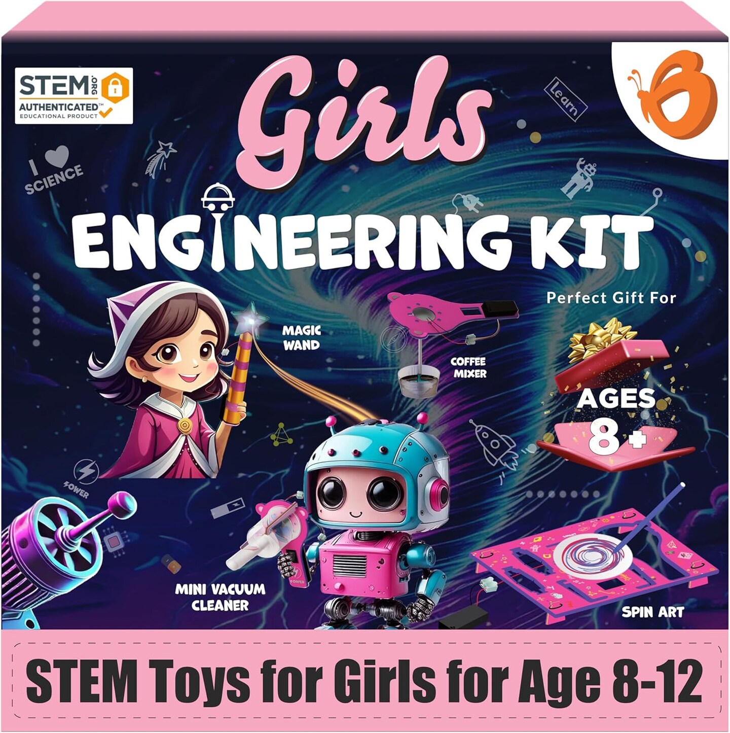 Kids 100+ STEM Projects - Mini Engineering Kit (Style 1 Girls Engineering Kit)