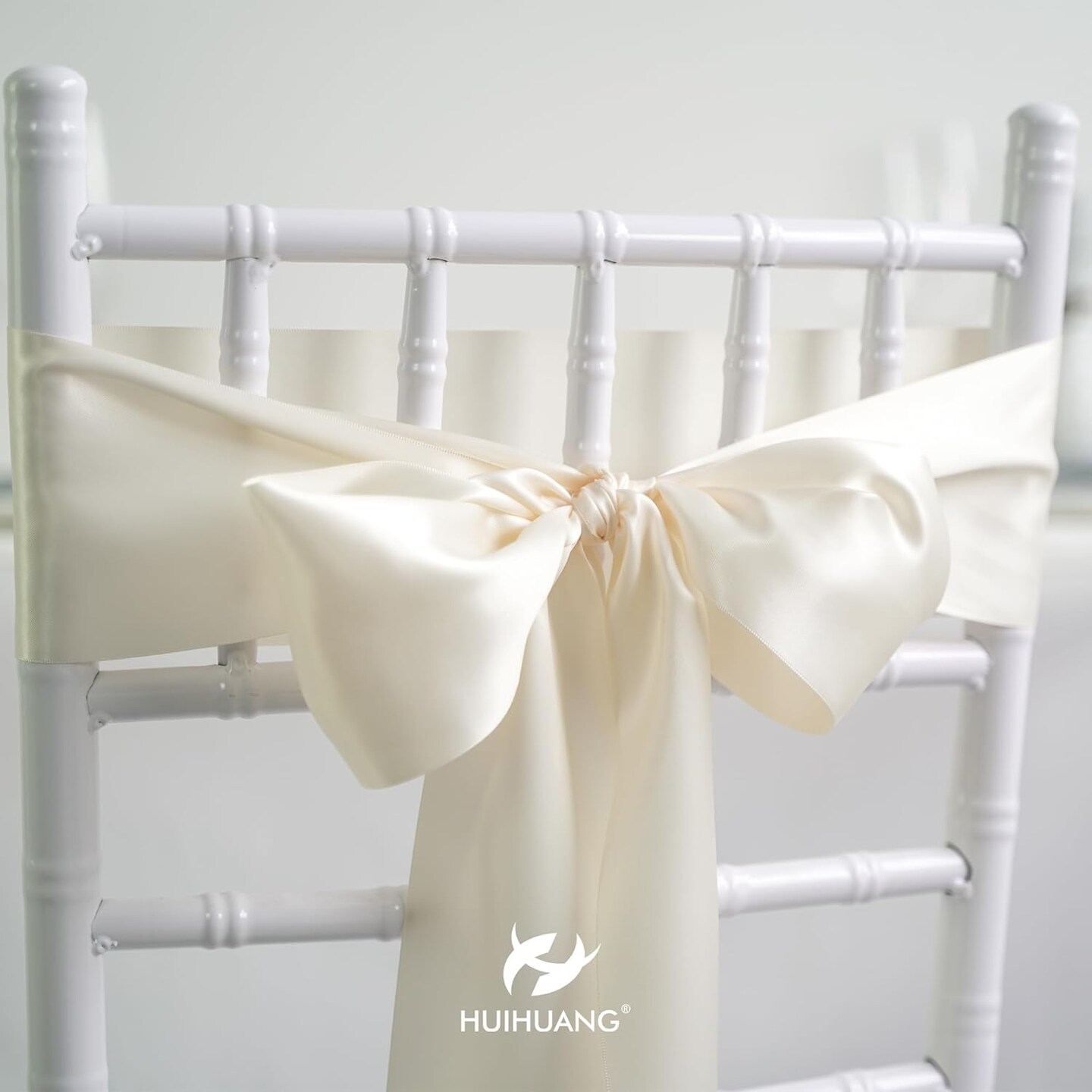 4 inch Wide Satin Ribbon Ivory Ribbon Solid Color (10 Yards/Roll)