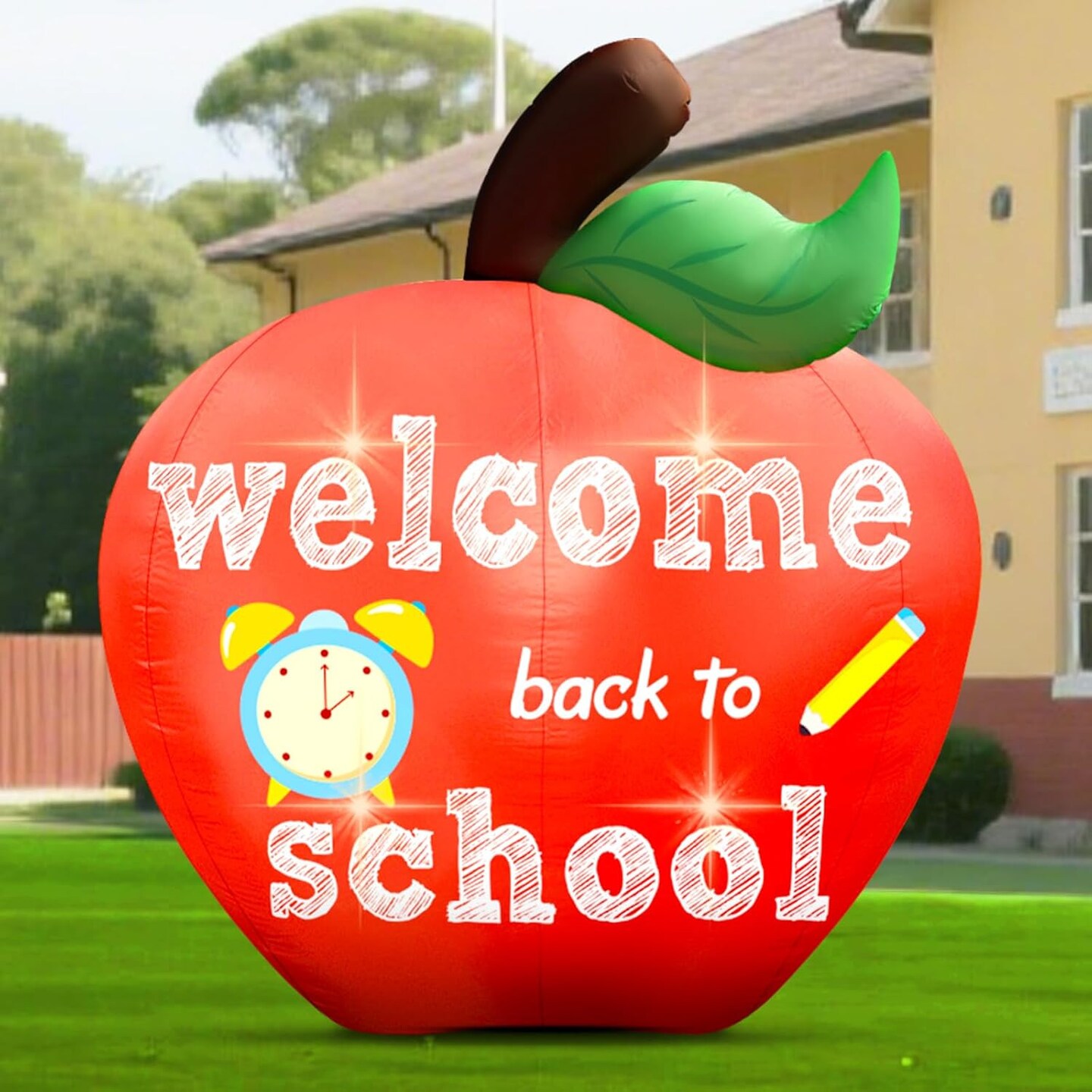 7FT Welcome Back to School Inflatable Apple Outdoor Decorations