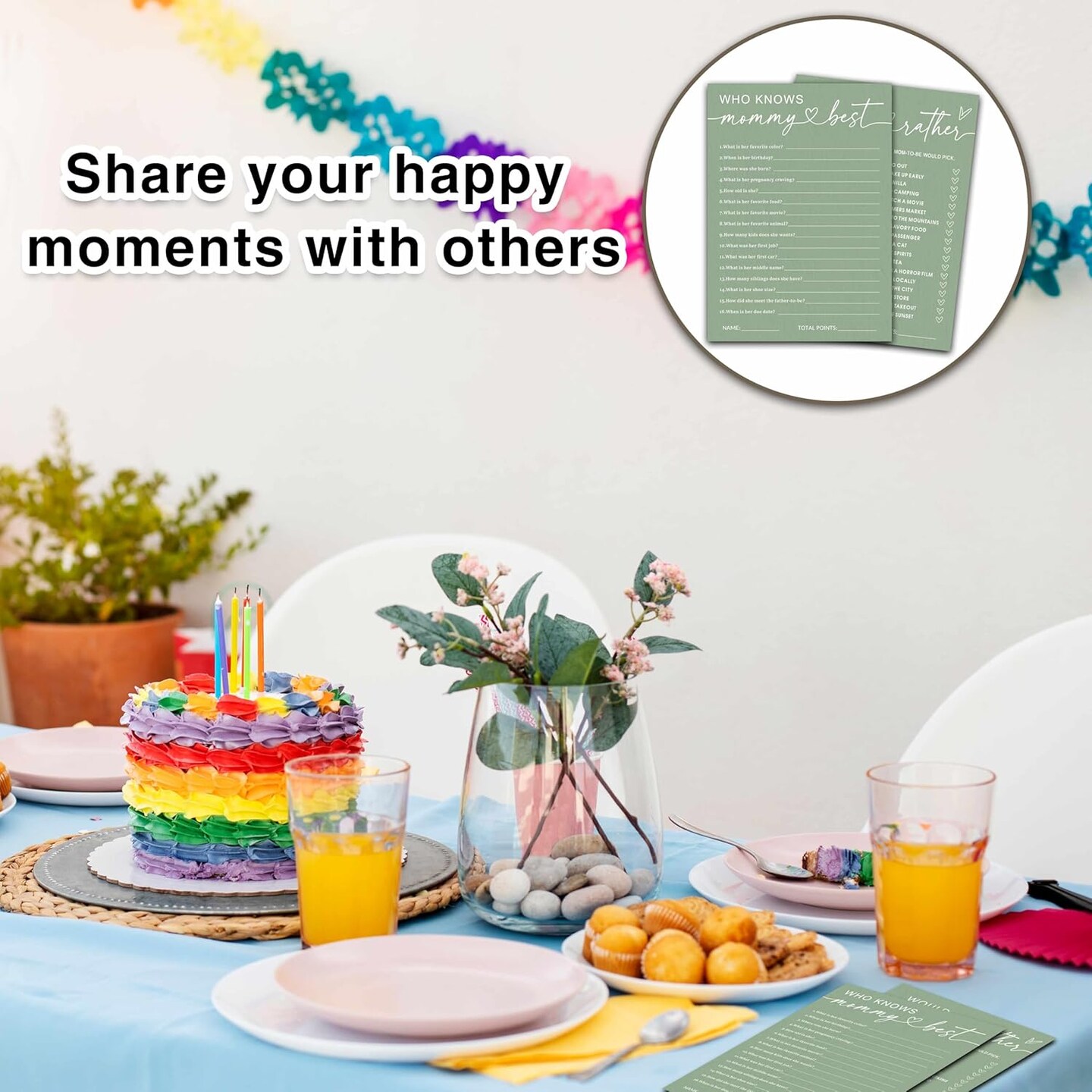 Hilarious Baby Shower Game Cards Ideas, 5" x 7" Double-Sided Baby Shower Games for Girl or Boy