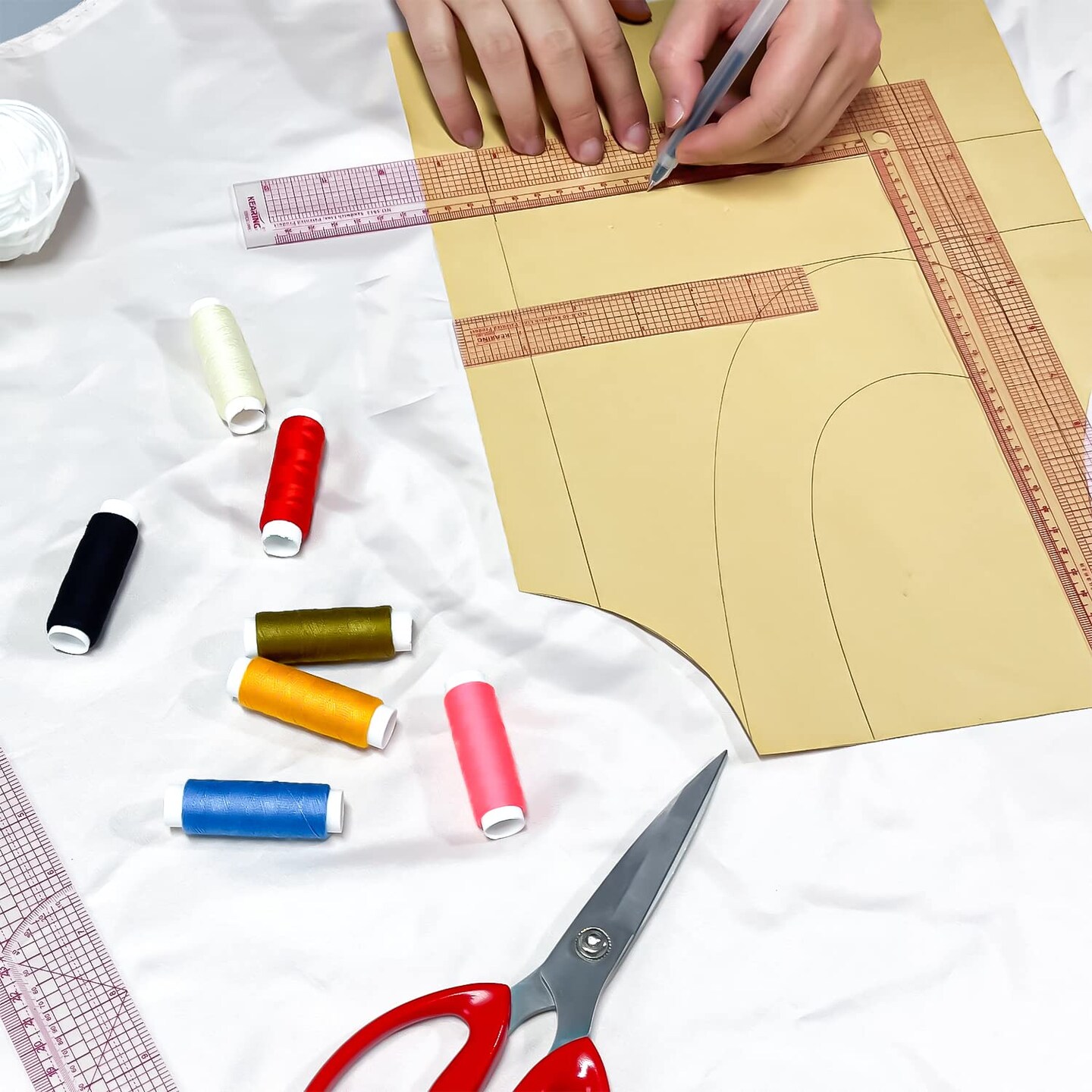 Kearing&#xAE; 12&#x22; Plastic L Square Ruler for Sewing - L Shaped Ruler