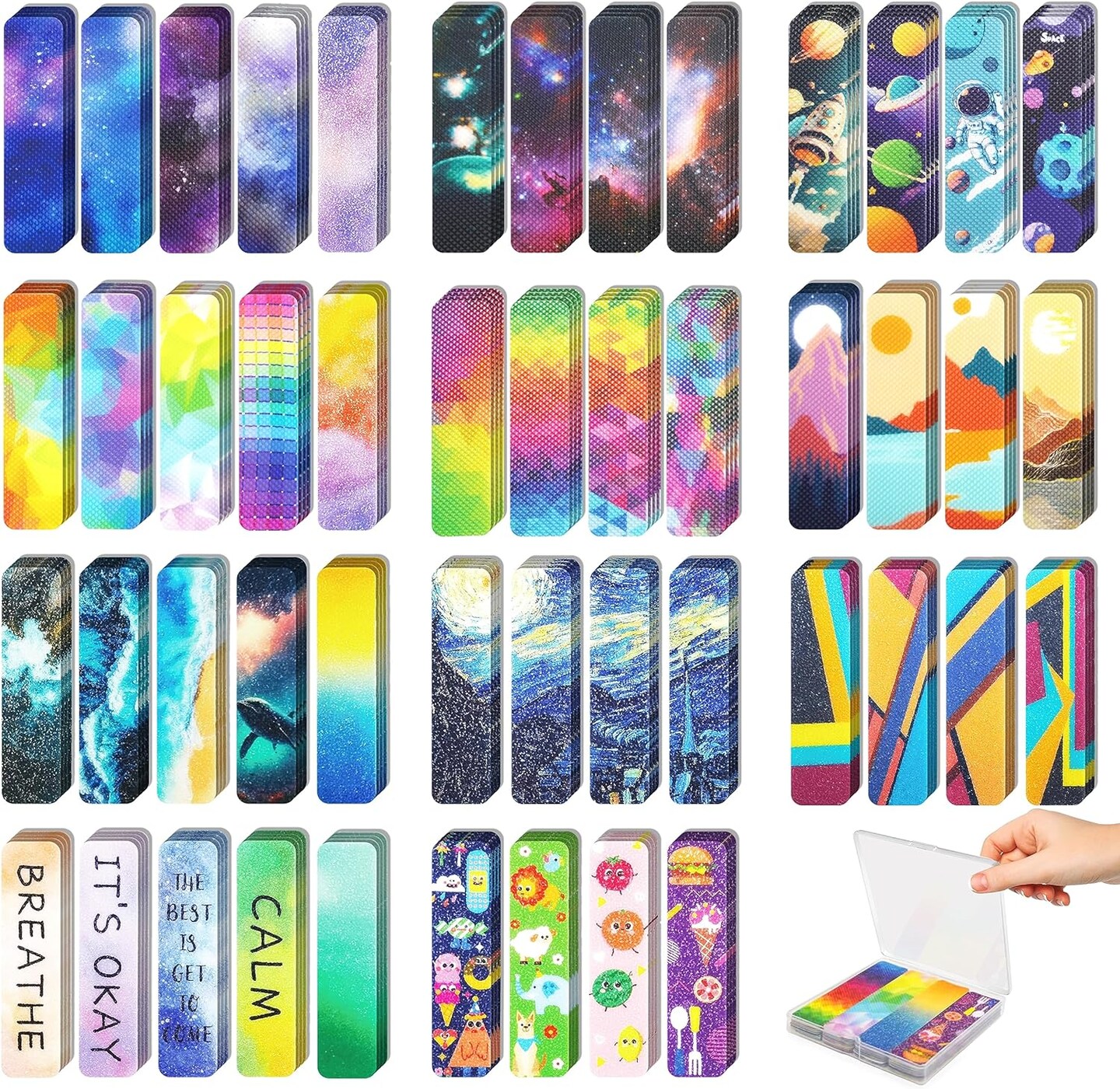 48 Pieces Unique Sensory Stickers for Anxiety Relief Items(2 Textured Surface Fidget)