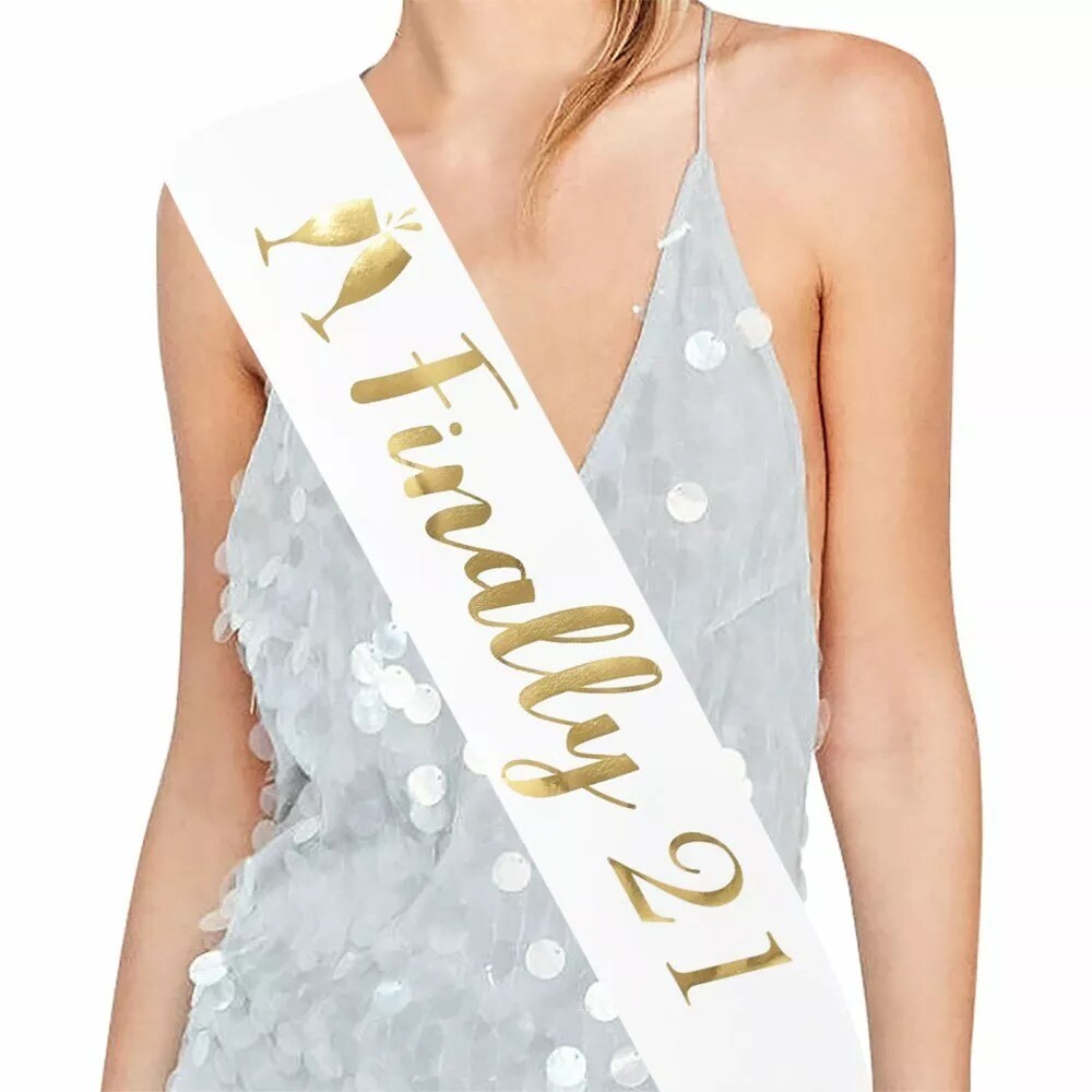 Finally 21 Satin Sash Birthday &#x26; Legal Drinking Age Celebration Accessory