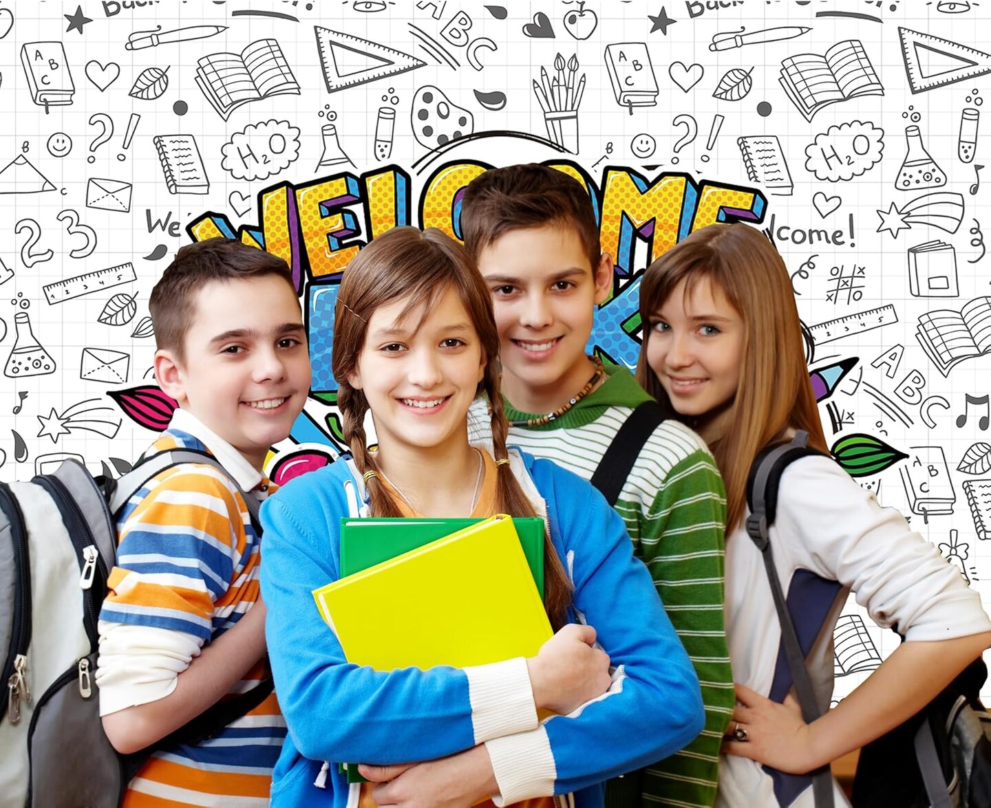 Welcome Back to School Backdrop White Homecoming Photography