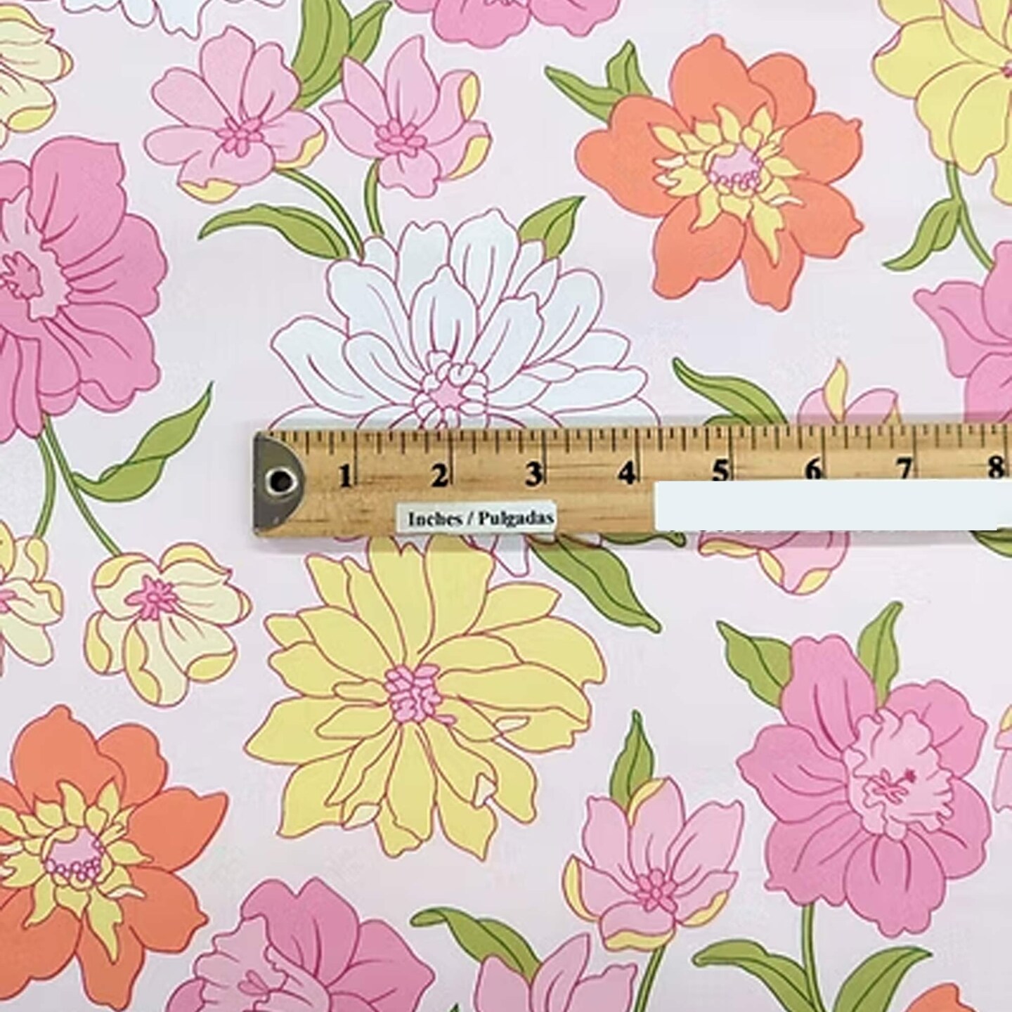 1 Yard Multicolor Blooming Garden Cotton Fabric Floral Stretch Print, 44/45&#x2033; Wide for Sewing &#x26; Crafts