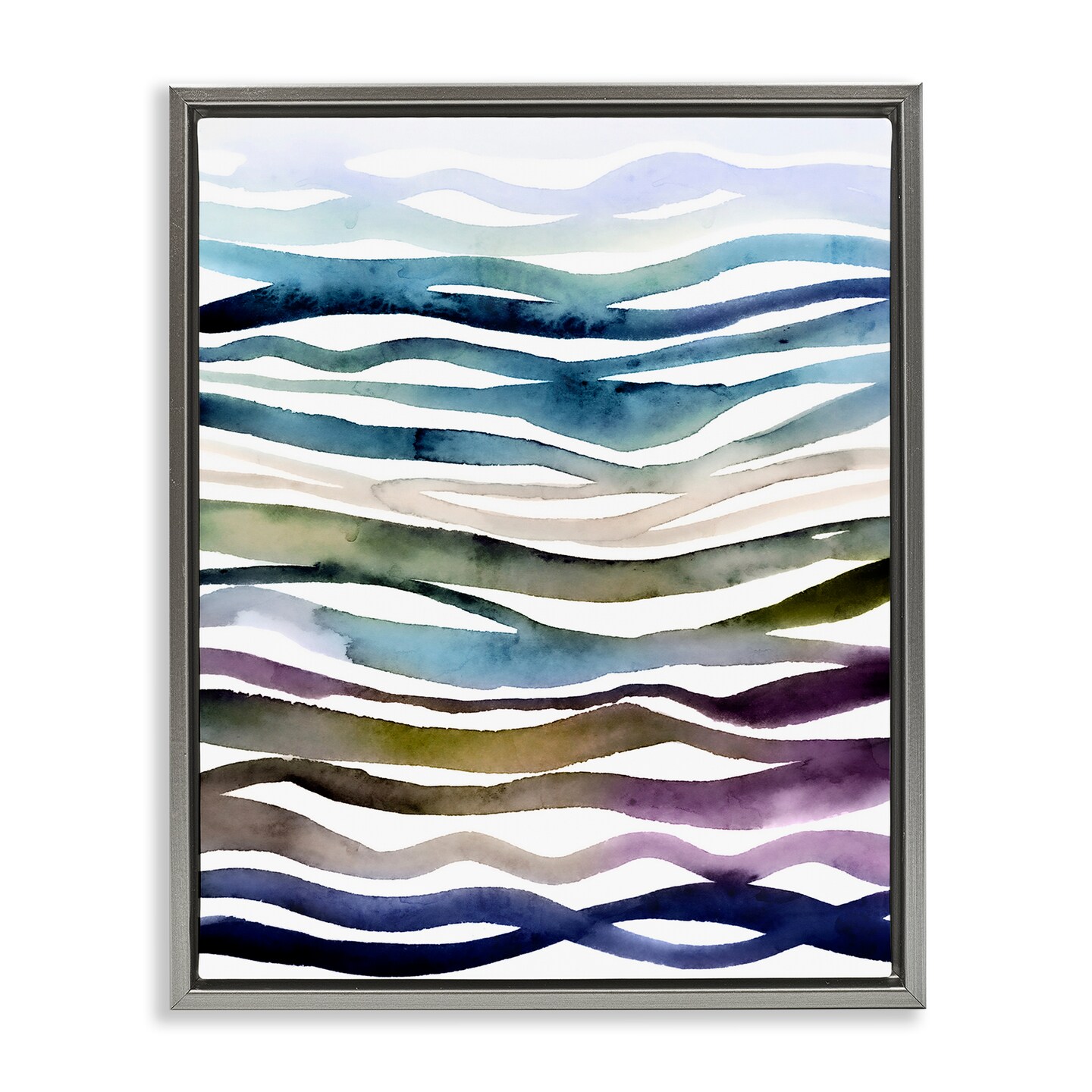 Stupell Industries Fluid Watercolor Waves Floating Frame By Lisa Nohren ...