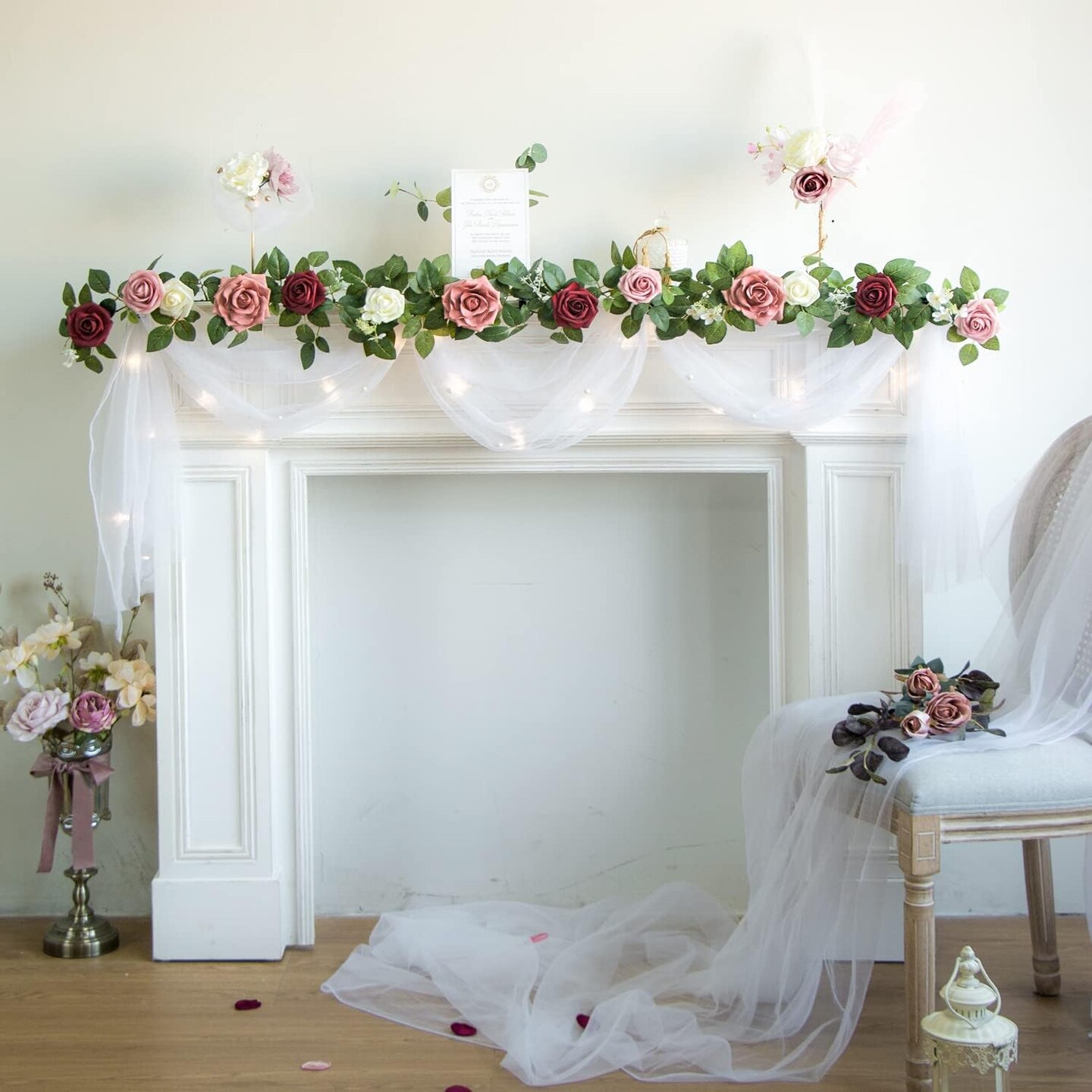 5FT Burgundy Artificial Flowers Garland