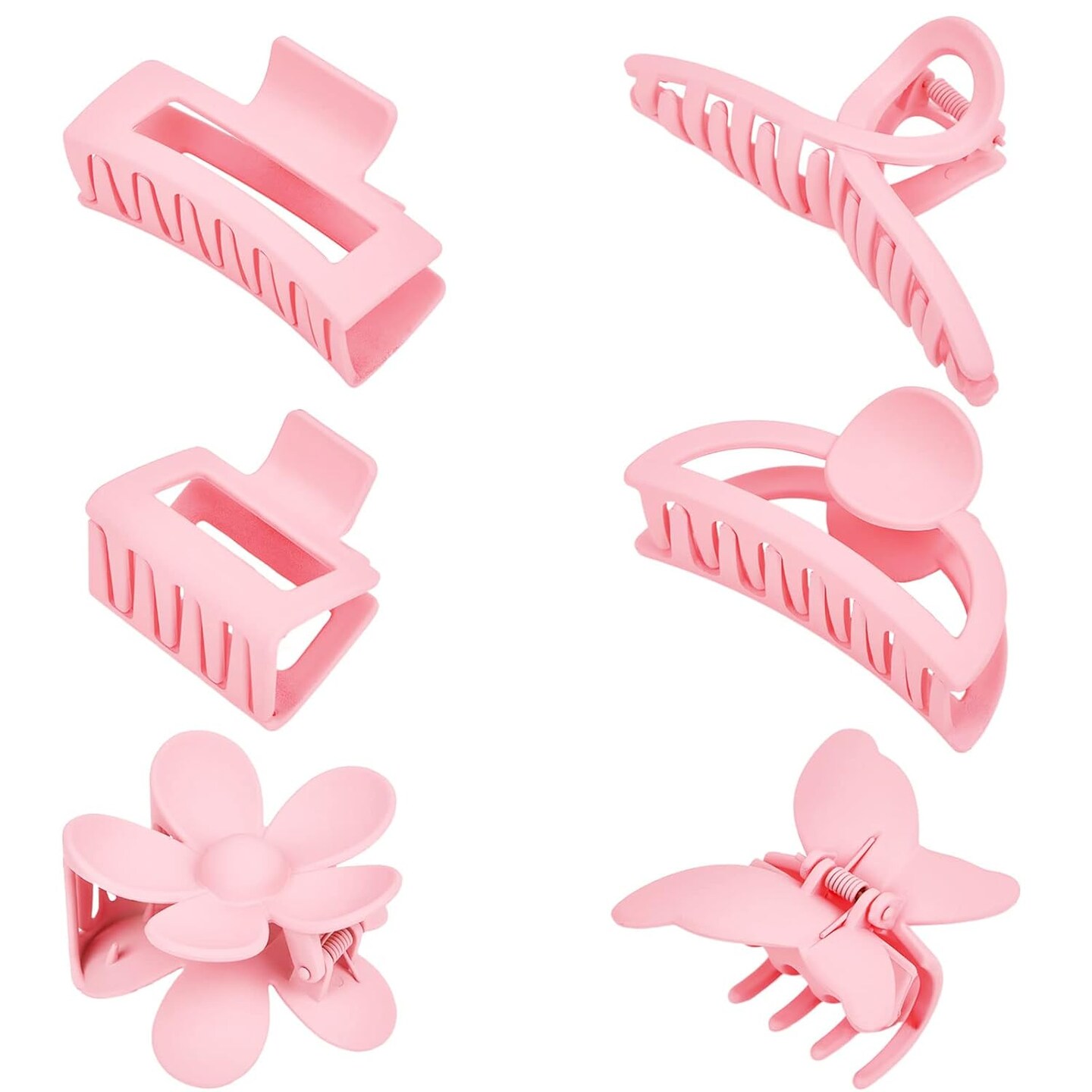 6 Pack Cute Matte Non Slip Jaw Banana Butterfly Hair Clips Hair Accessories
