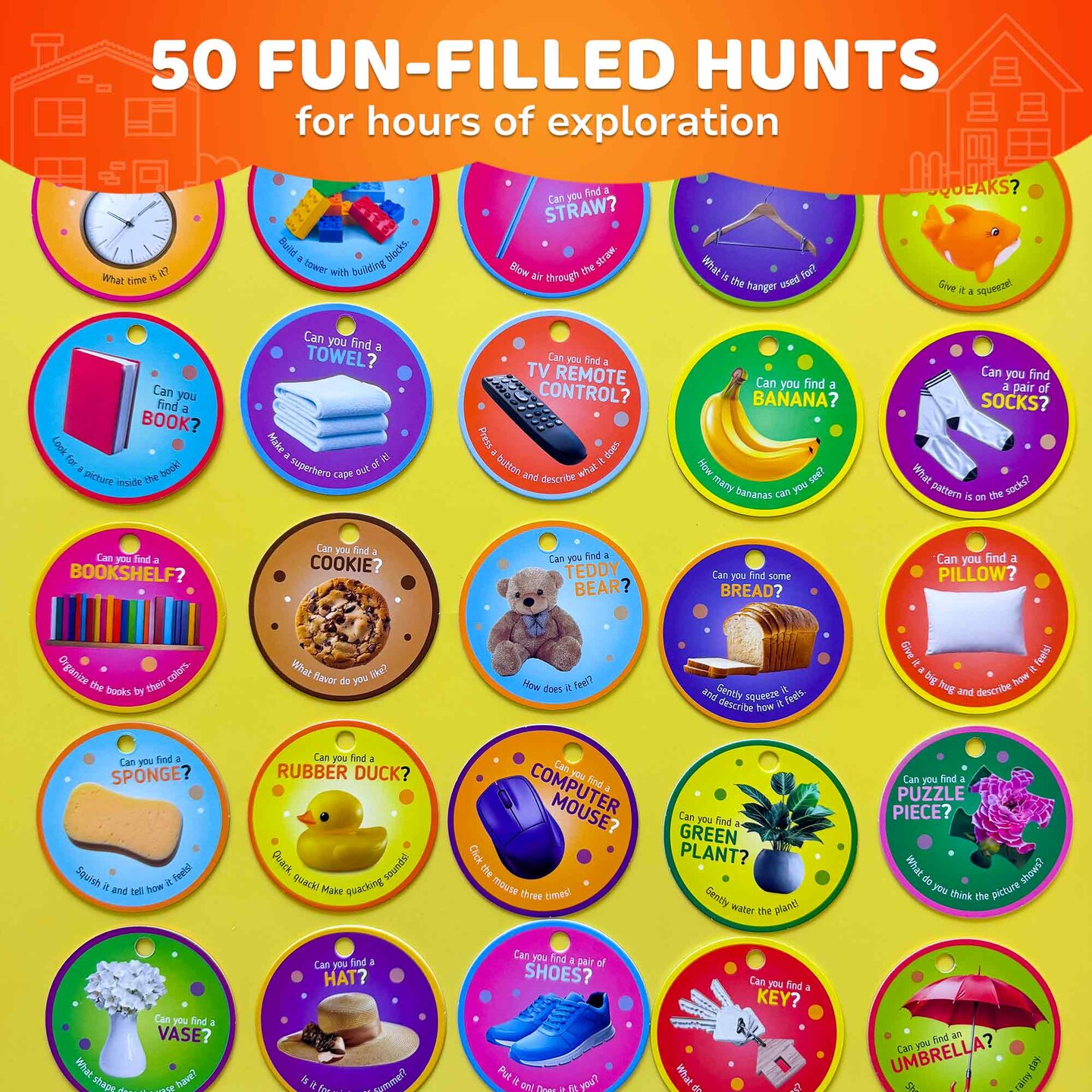 Scavenger Hunt Game for Kids - 50 Cards Activities Indoor
