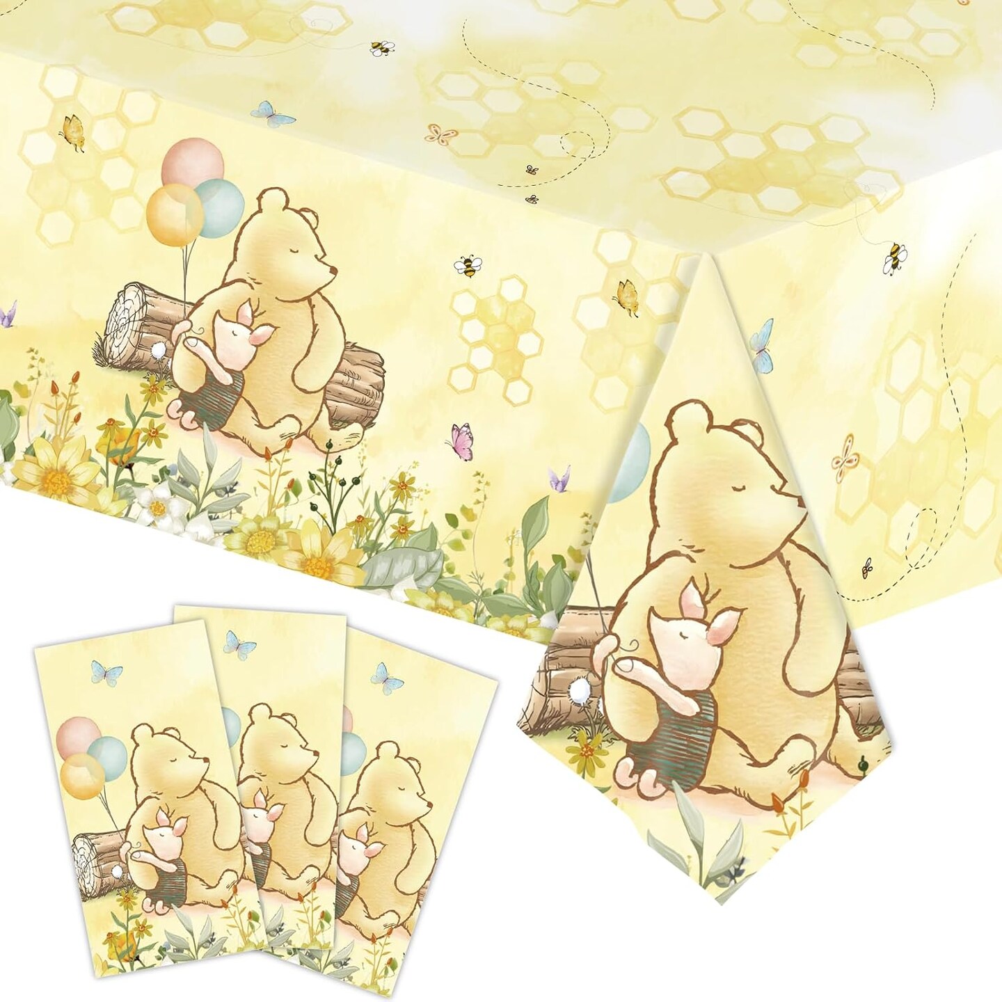3pcs Party Tablecloth Bear Baby Shower