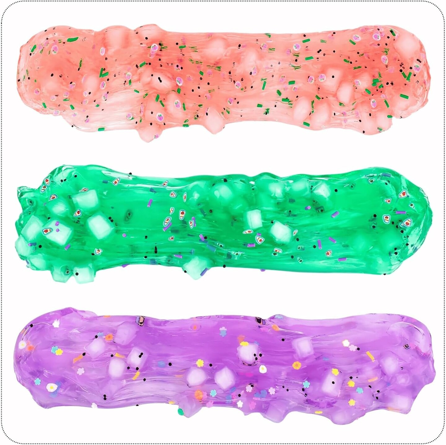 5 Pack DIY Clear Slime Kit - Includes Glitter, Resin Charms, Balls