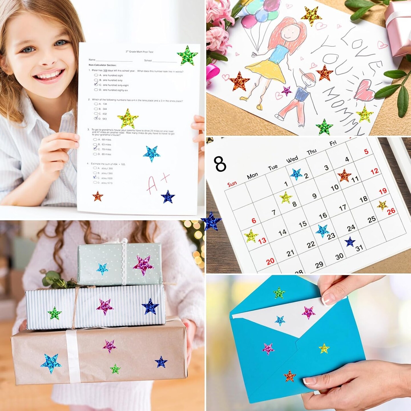 2040 Pcs Star Stickers - Small Stars for Kids Reward