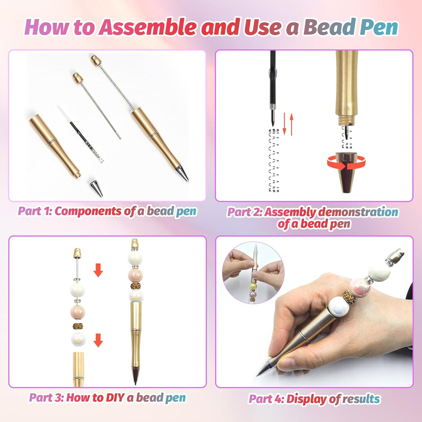 15 Pieces Beadable Pens