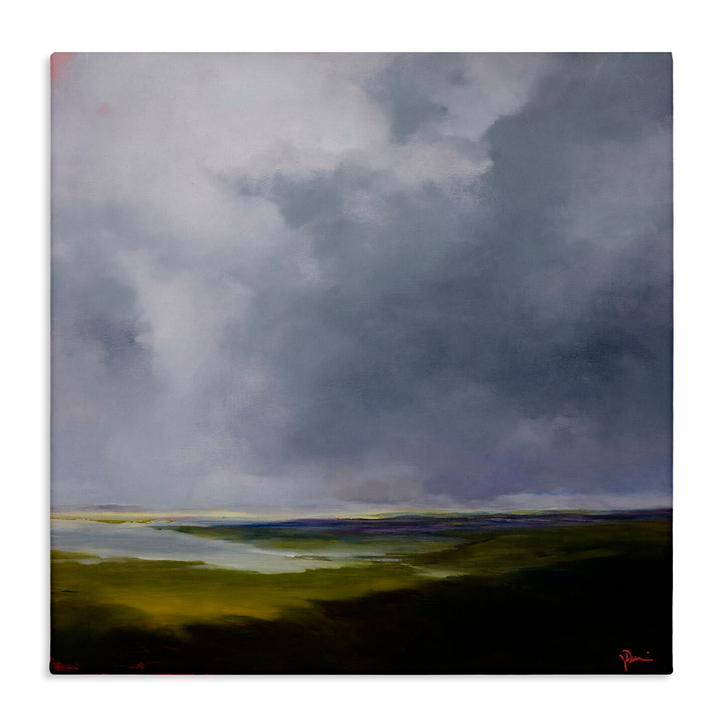 Stupell Industries The Green Cloudy Landscape Canvas By Patrick Dennis