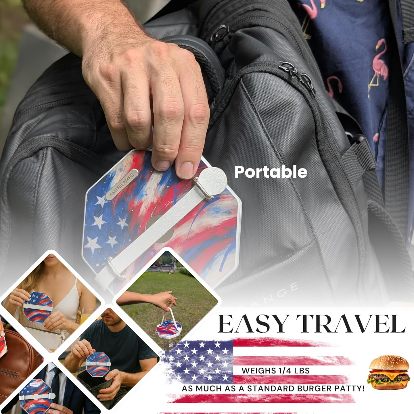 4th of July Patriotic Lamp Gift - Portable Night Light(red, white, blue)