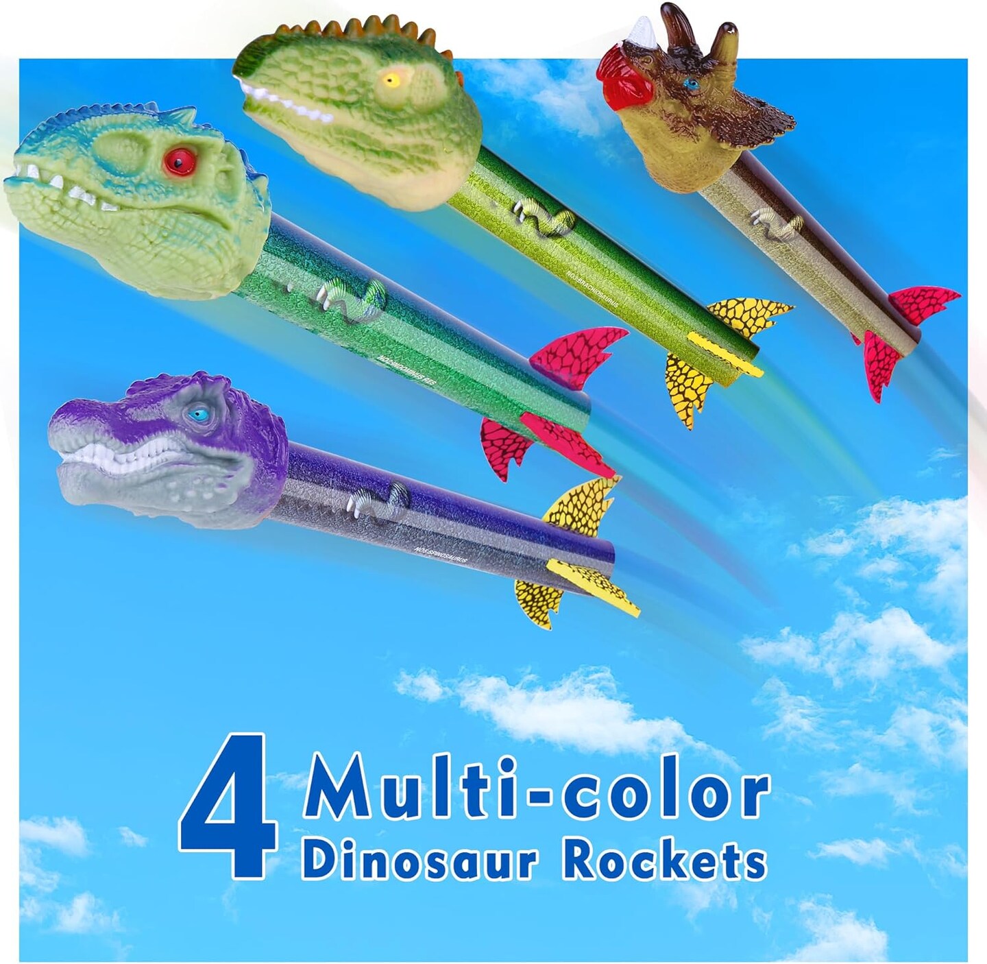Dinosaur Toy Rocket Launcher for Kids - Launch Up to 100 Ft