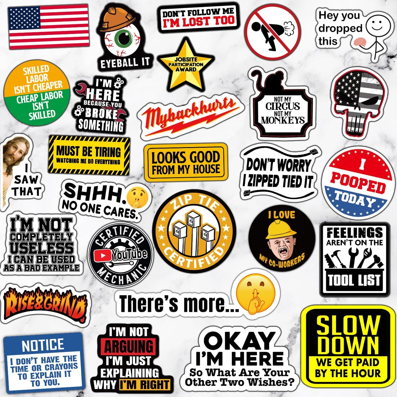 173 PCS Hard Hat Stickers for Adults - Funny (Dirty) for Water Bottle