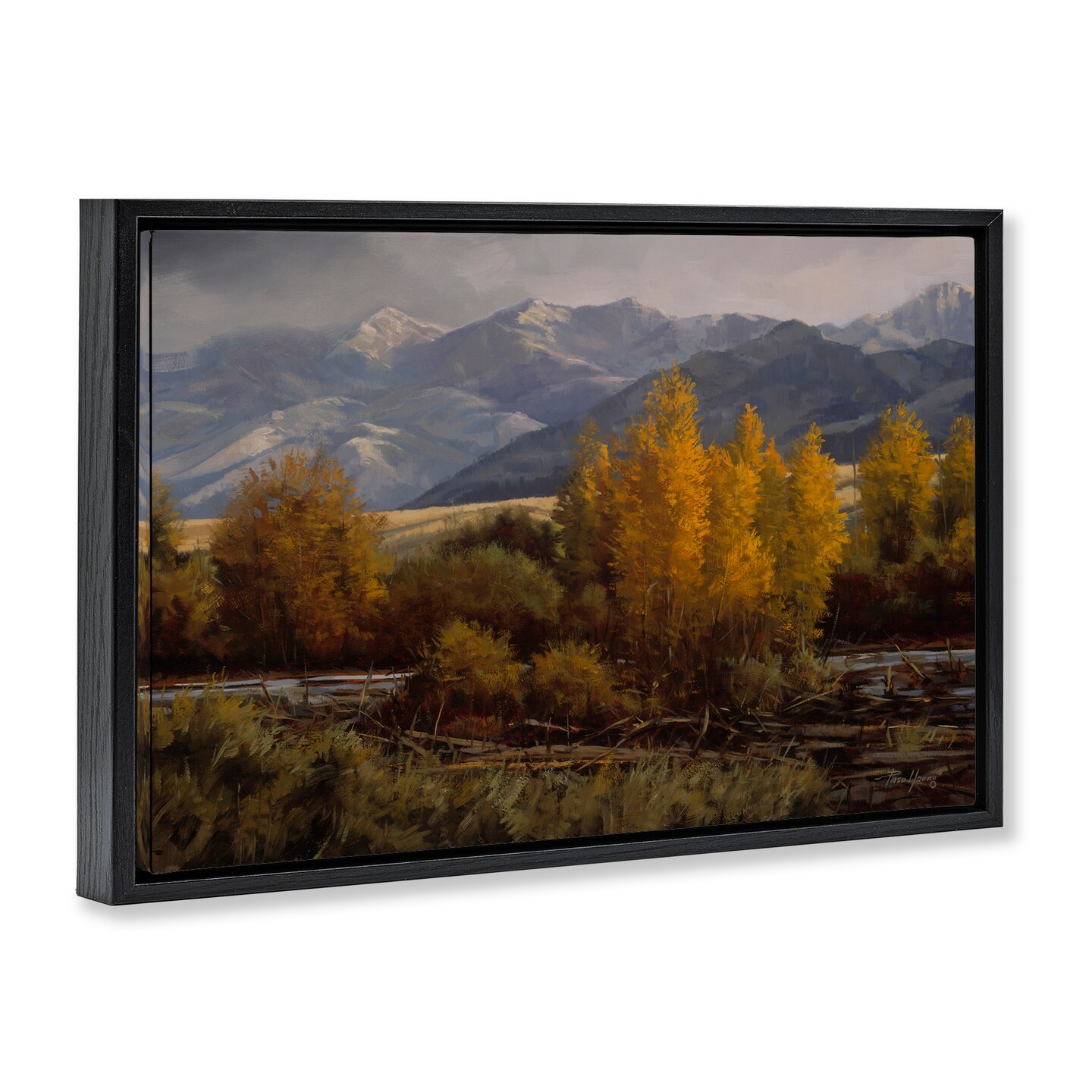 Stupell Industries Morning In Montana Mountains Floating Frame By Paco Young