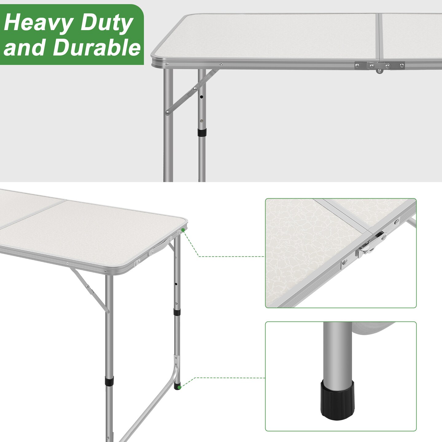 Portable Folding Table - 47&#x22; x 23.6&#x22; Expandable Desk for Outdoor Activities