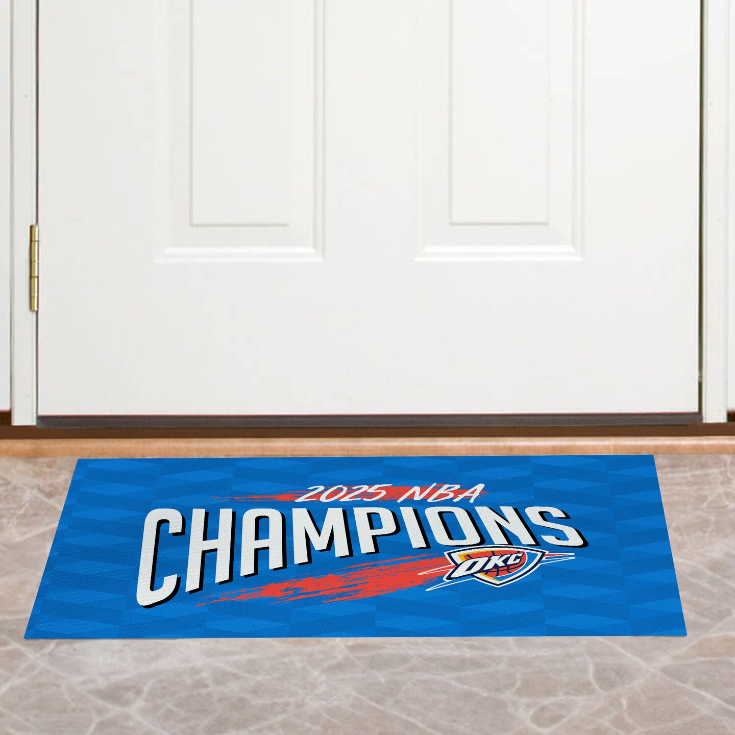 NBA Oklahoma City Thunder 2025 Champs Worthy Washable Rug 20 x 32 inches
