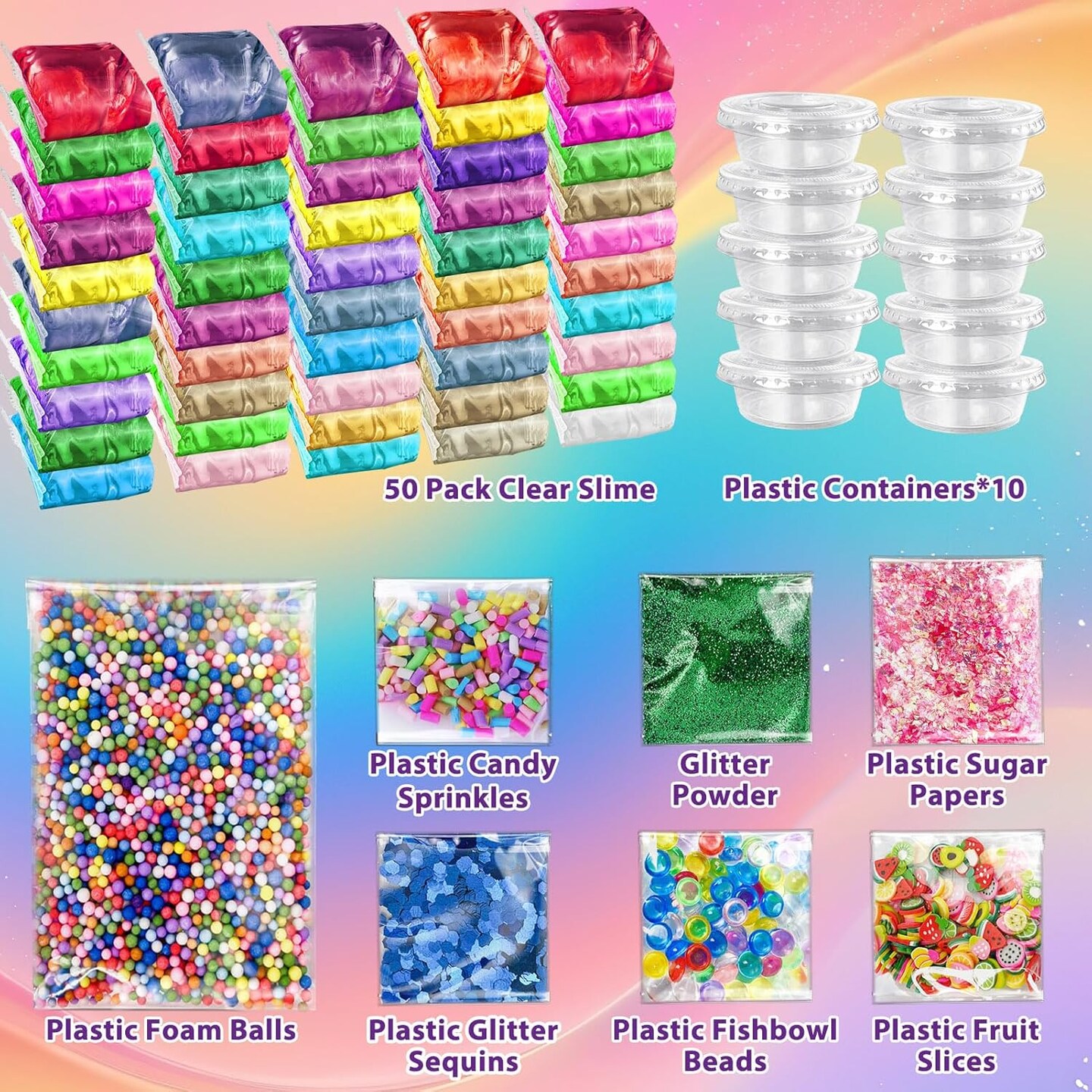 50 Pack DIY Slime Kit