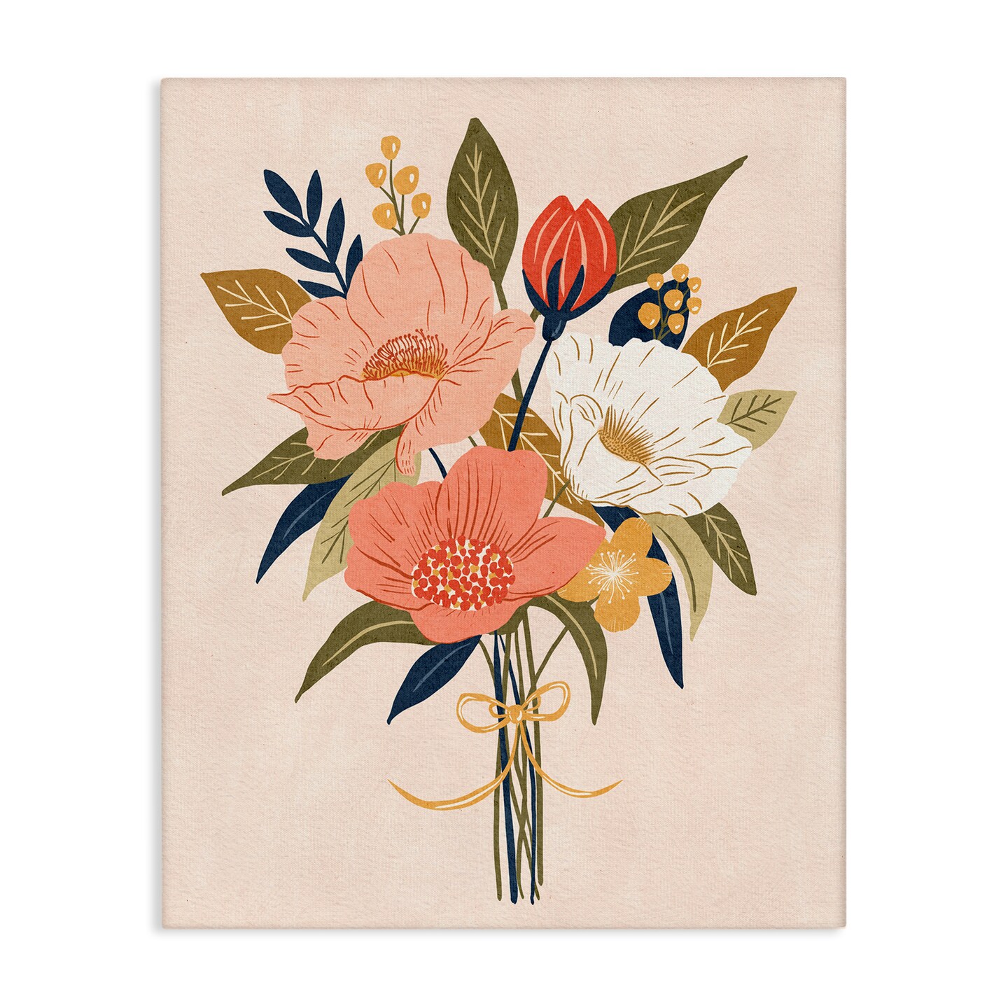 Stupell Industries Peach Floral Bouquet Canvas By Lisa Nohren