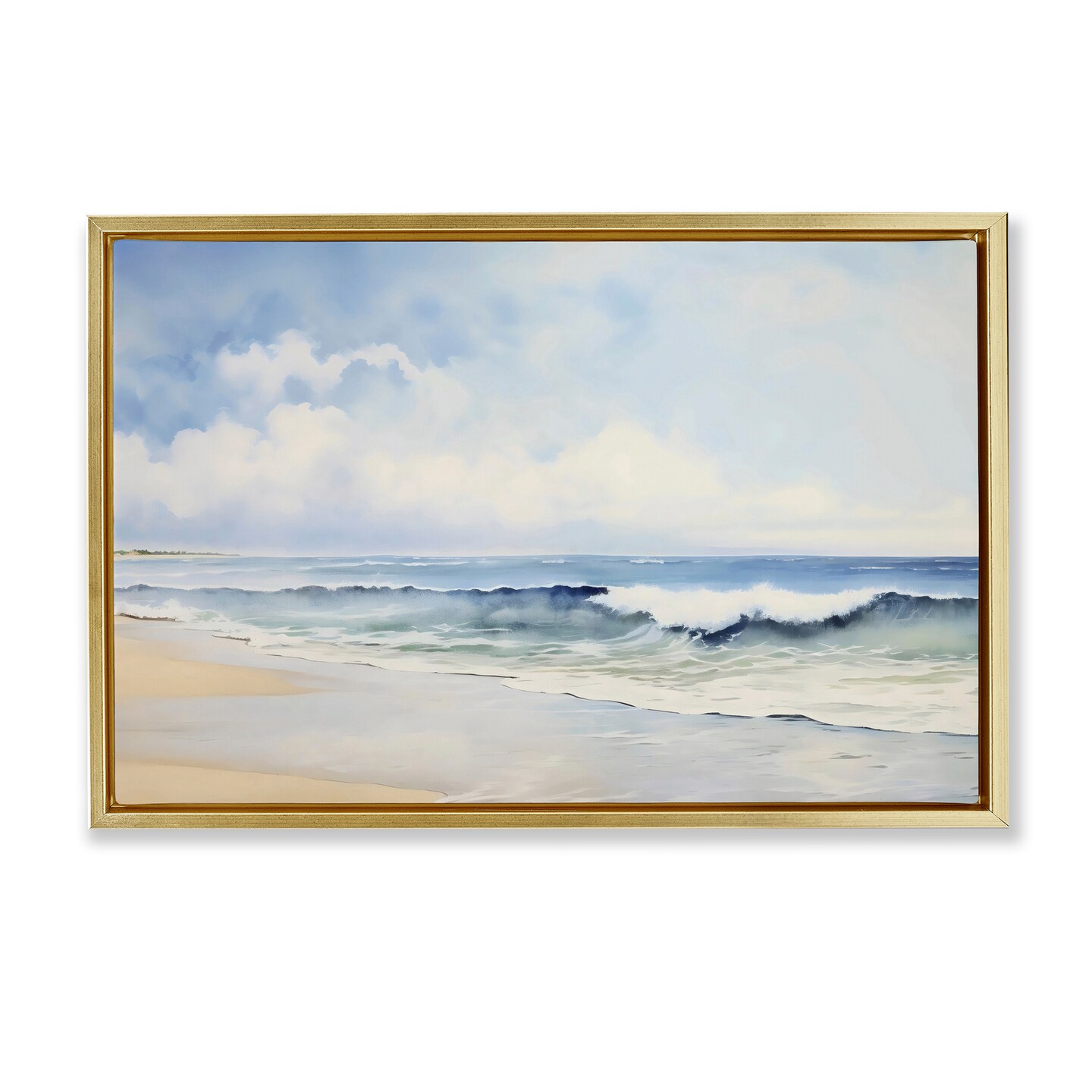 Stupell Industries Watercolor Beach Tide Floating Frame By LSR Creative ...