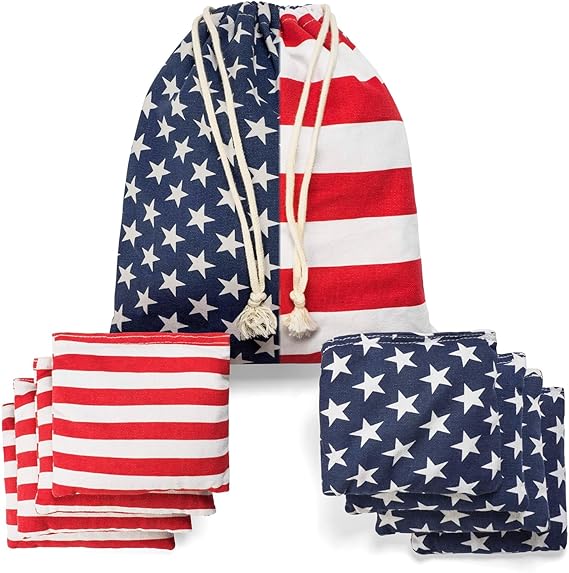 American Flag Corn Hole Beanbags Toss Game Set of 8