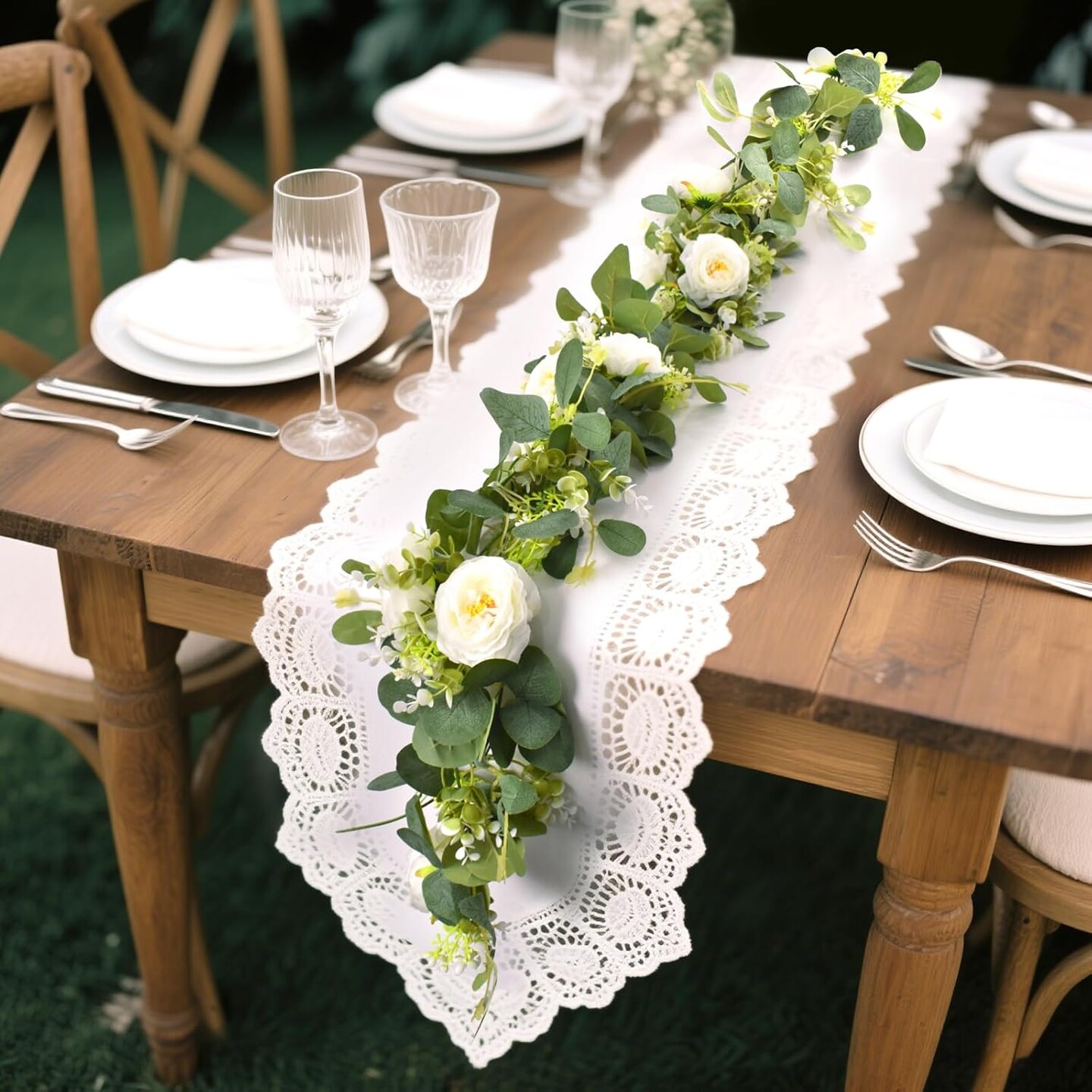 2 Pack 12Ft Artificial Eucalyptus Flower Garland