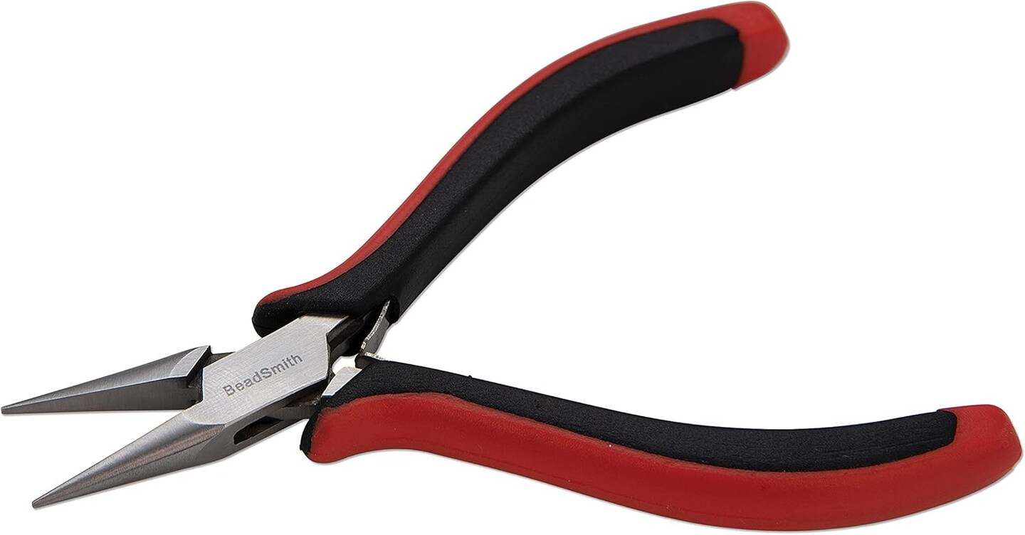 The Beadsmith Flat Nylon Jaw Pliers – Fine Tips – Ergonomic Handle with Double Leaf Springs – Jewelry Making Tool for Creating Bracelets, Earrings and Necklaces