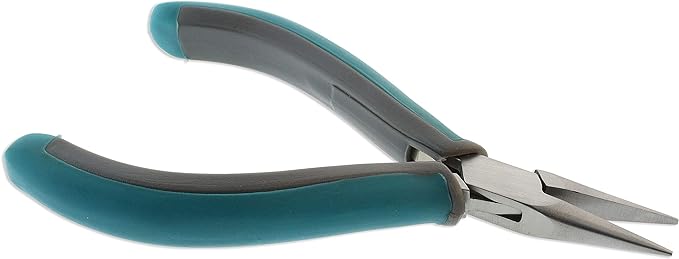 The Beadsmith Simply Modern Half Round/Half Flat Nose Pliers, with polished steel head, comfortable contoured grip handles and double-leaf springs, tool for jewelry making