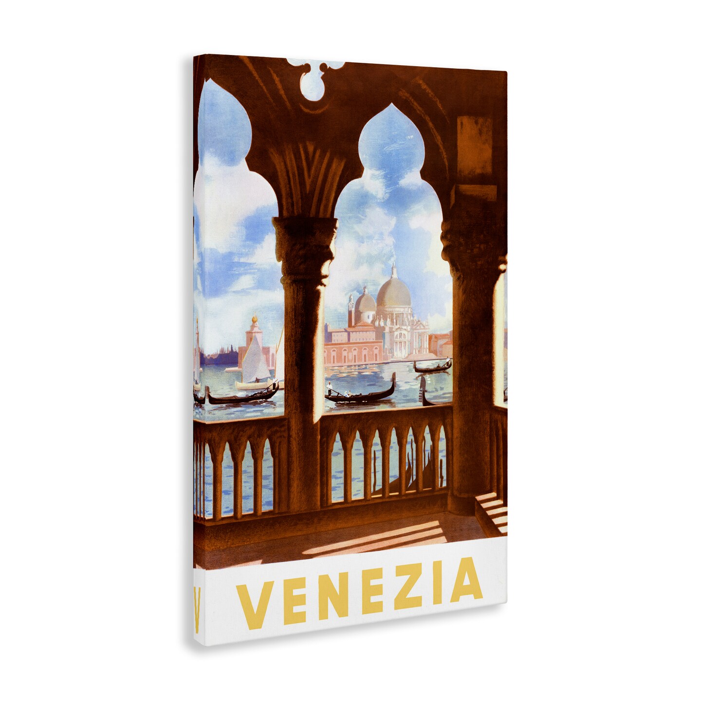 Stupell Industries Venezia Architecture with Boats View Canvas By PIDDIX