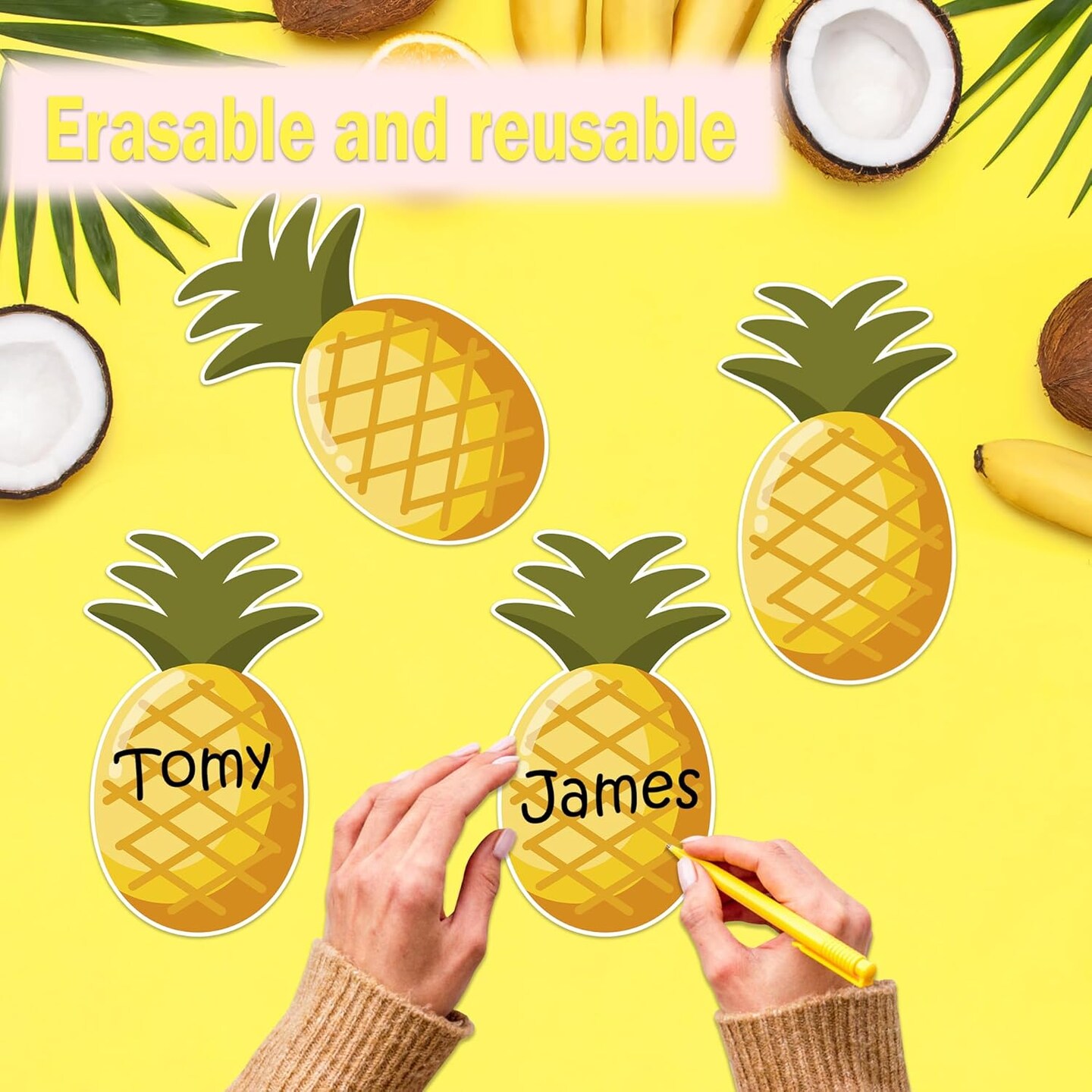 50 PCS Pineapple Cutouts for Bulletin Board Decorations