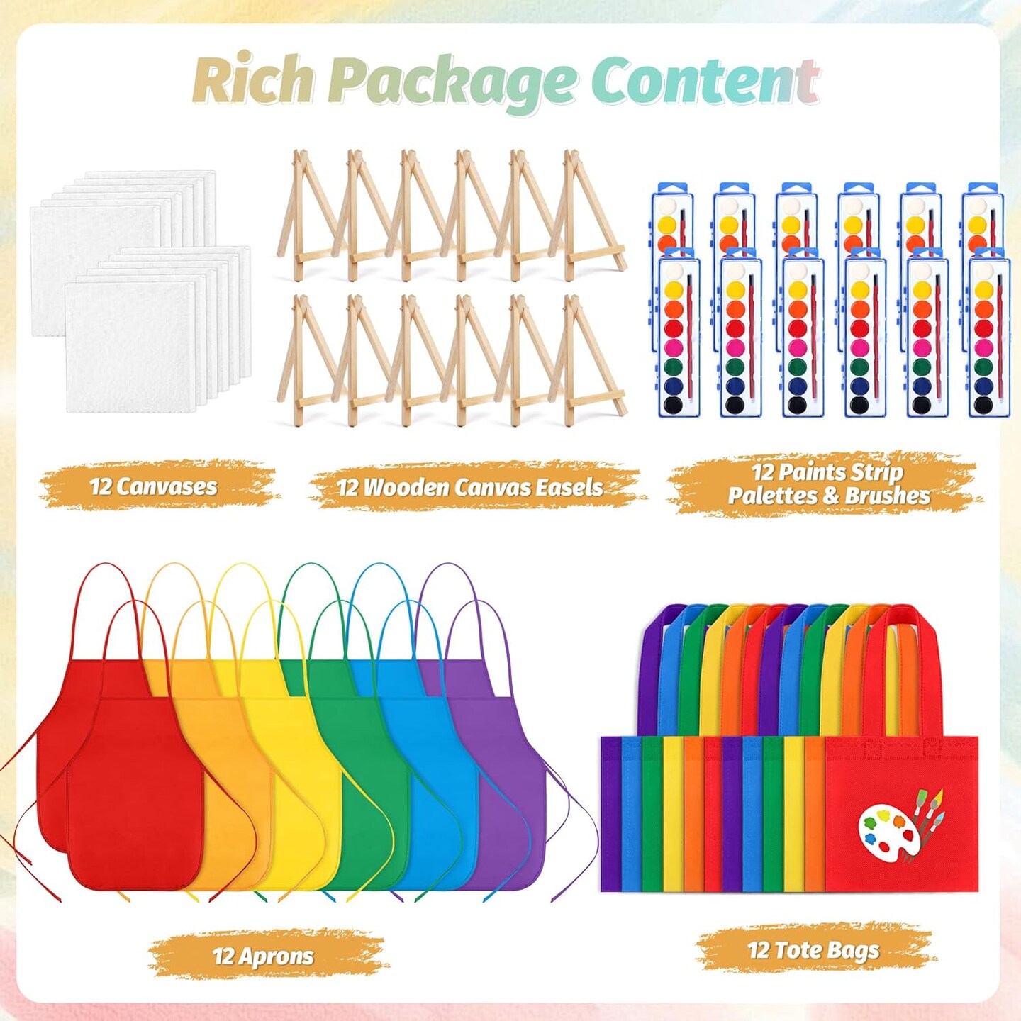 48 Pieces Mini Watercolor Paint Set Include 12 Set Colors Watercolor