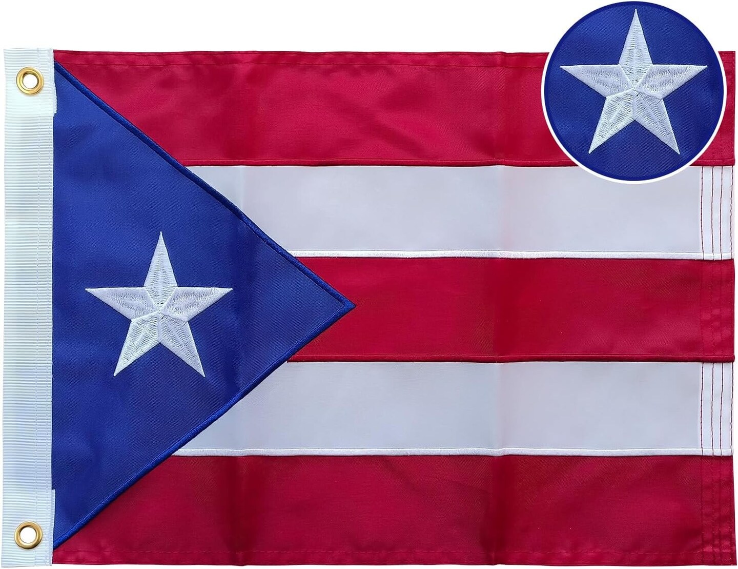 Embroidered Light Blue Puerto Rico Flag 12X18 Inch