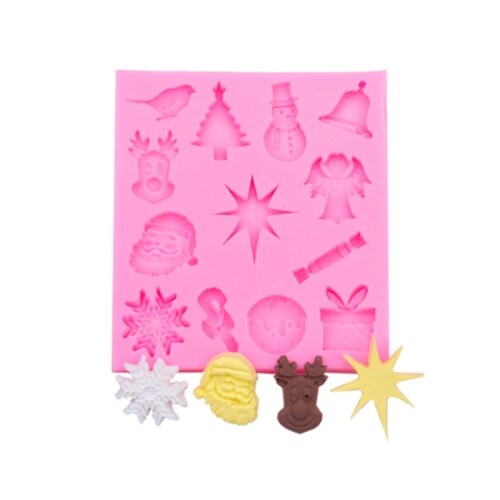 Christmas Silicone Mold Assorted Holiday Shapes for Candy Chocolate & Baking